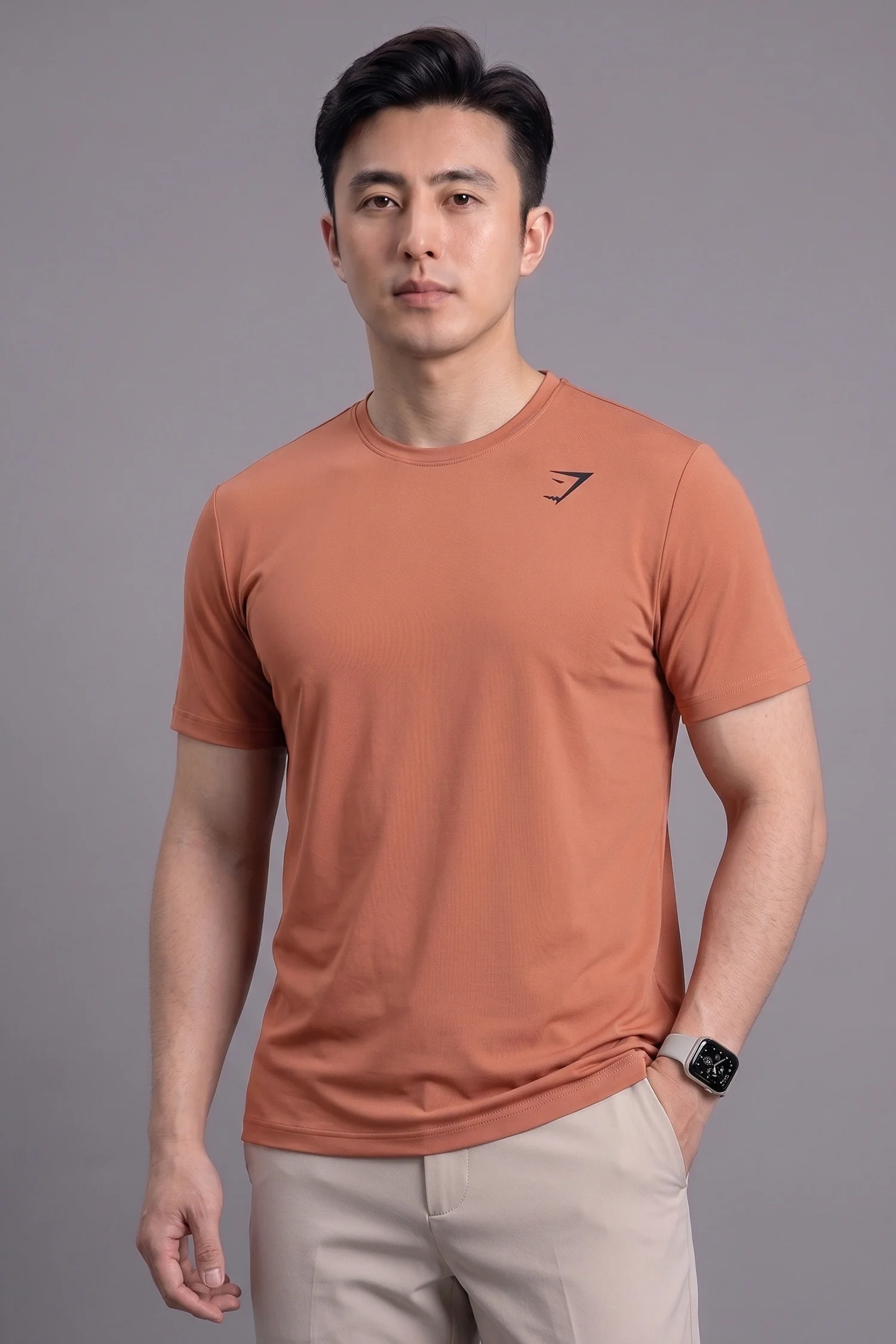 Gym Shrk Strength Arrival Dry-Fit Tee In Rust