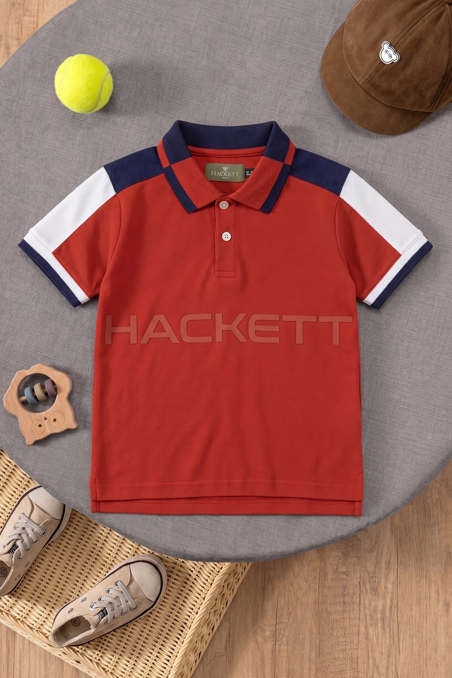 Hcket Contrast Collar Detailing Younger Kids Polo Shirt - Image 11