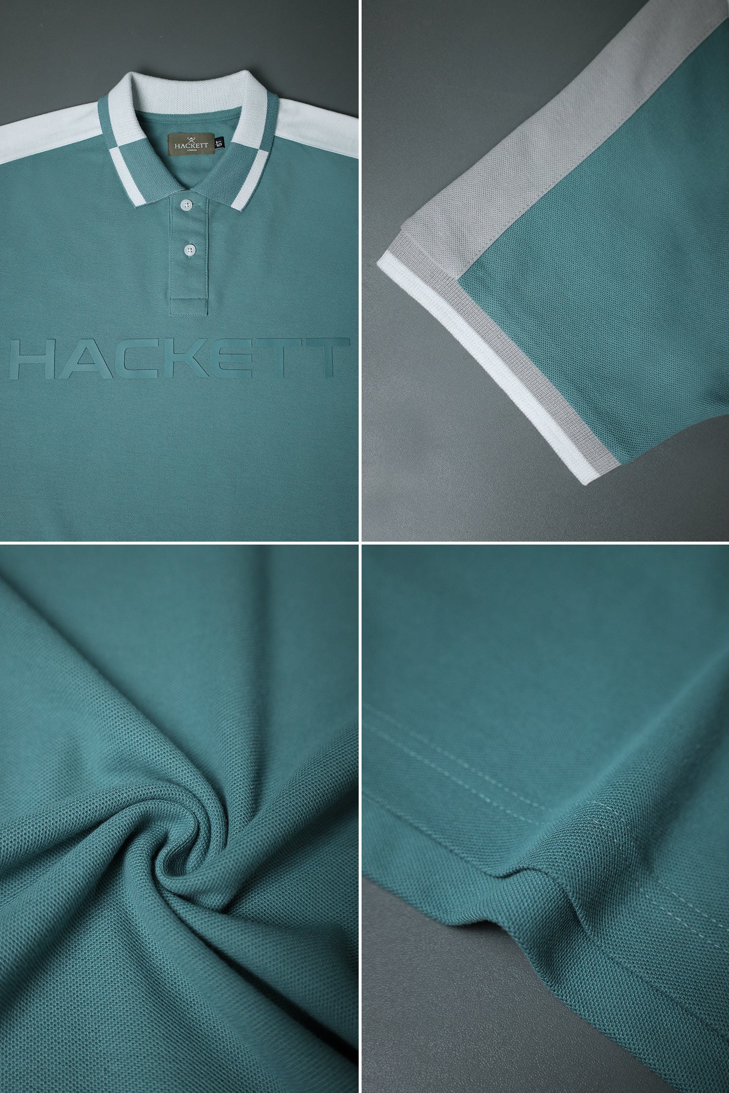Hcket Contrast Collar Detailing Younger Kids Polo Shirt - Image 3