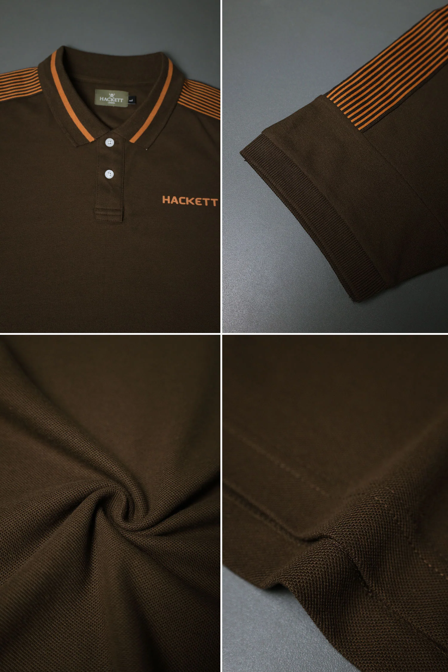 Hcket Contrasting Striped Sleeves Men's Polo Shirt - Image 9