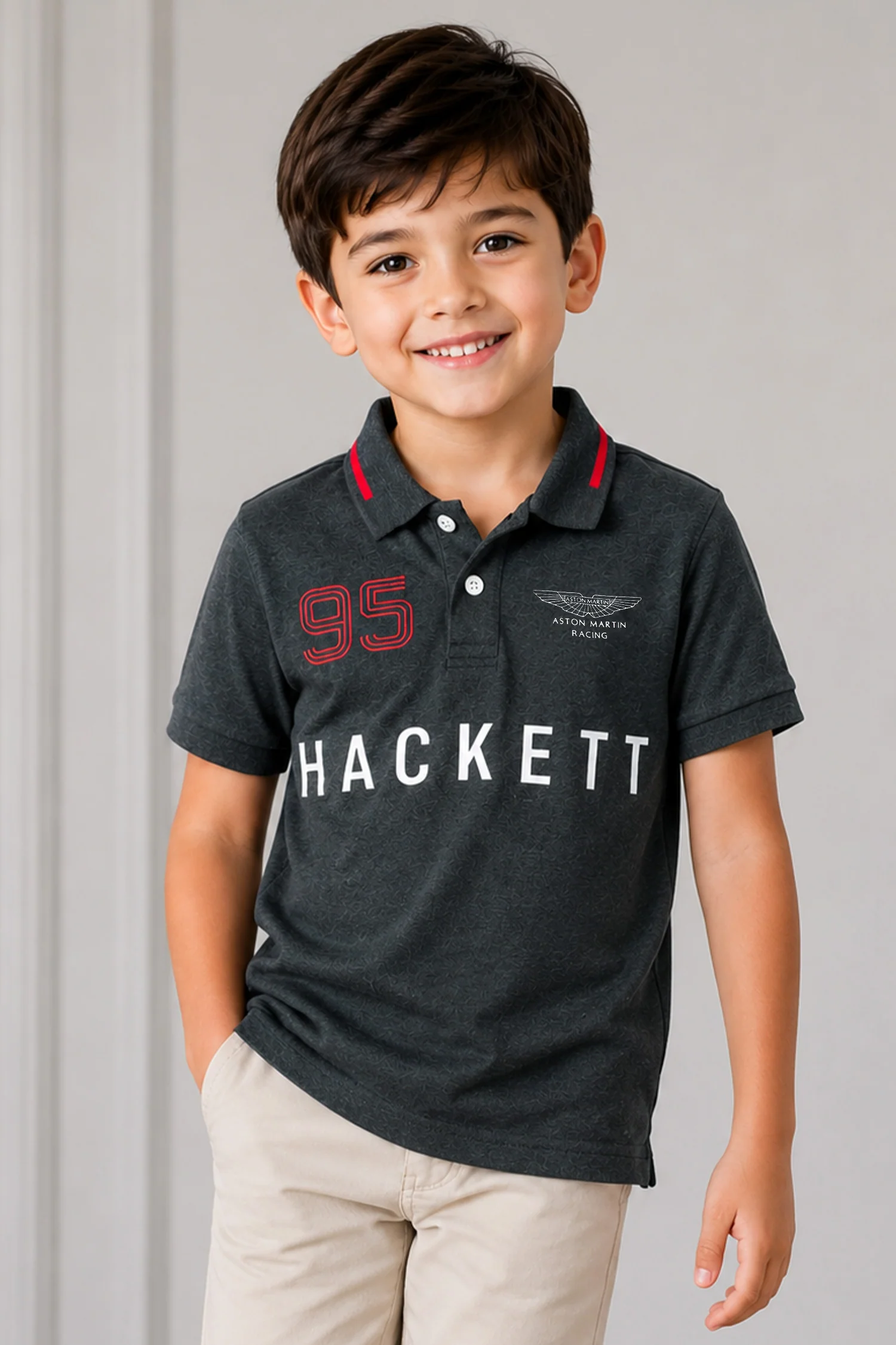 Hcket x Aston Martin Racing Addition Younger Kids Polo Shirt - Image 7