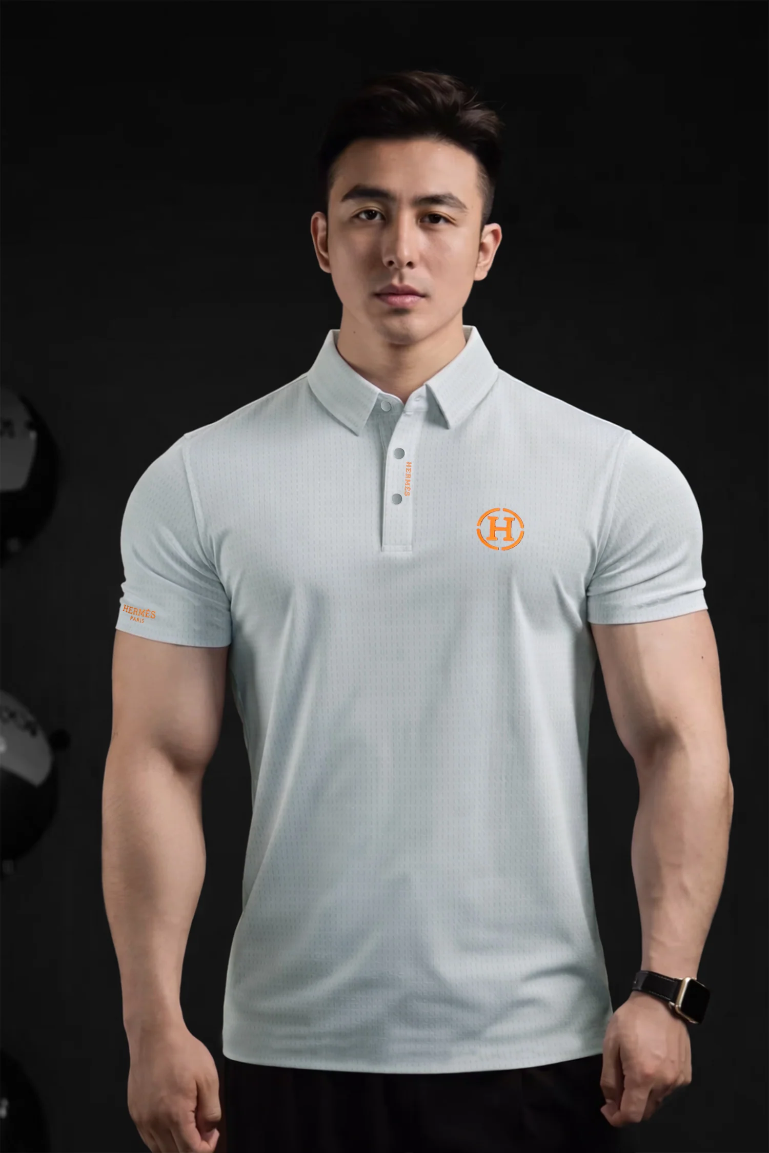 Hrms Orange Accent Logo Style Men's Polo Shirt* - Image 5