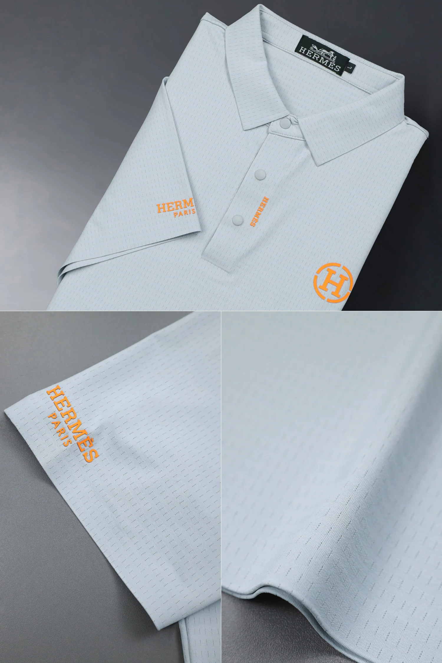 Hrms Orange Accent Logo Style Men's Polo Shirt* - Image 7