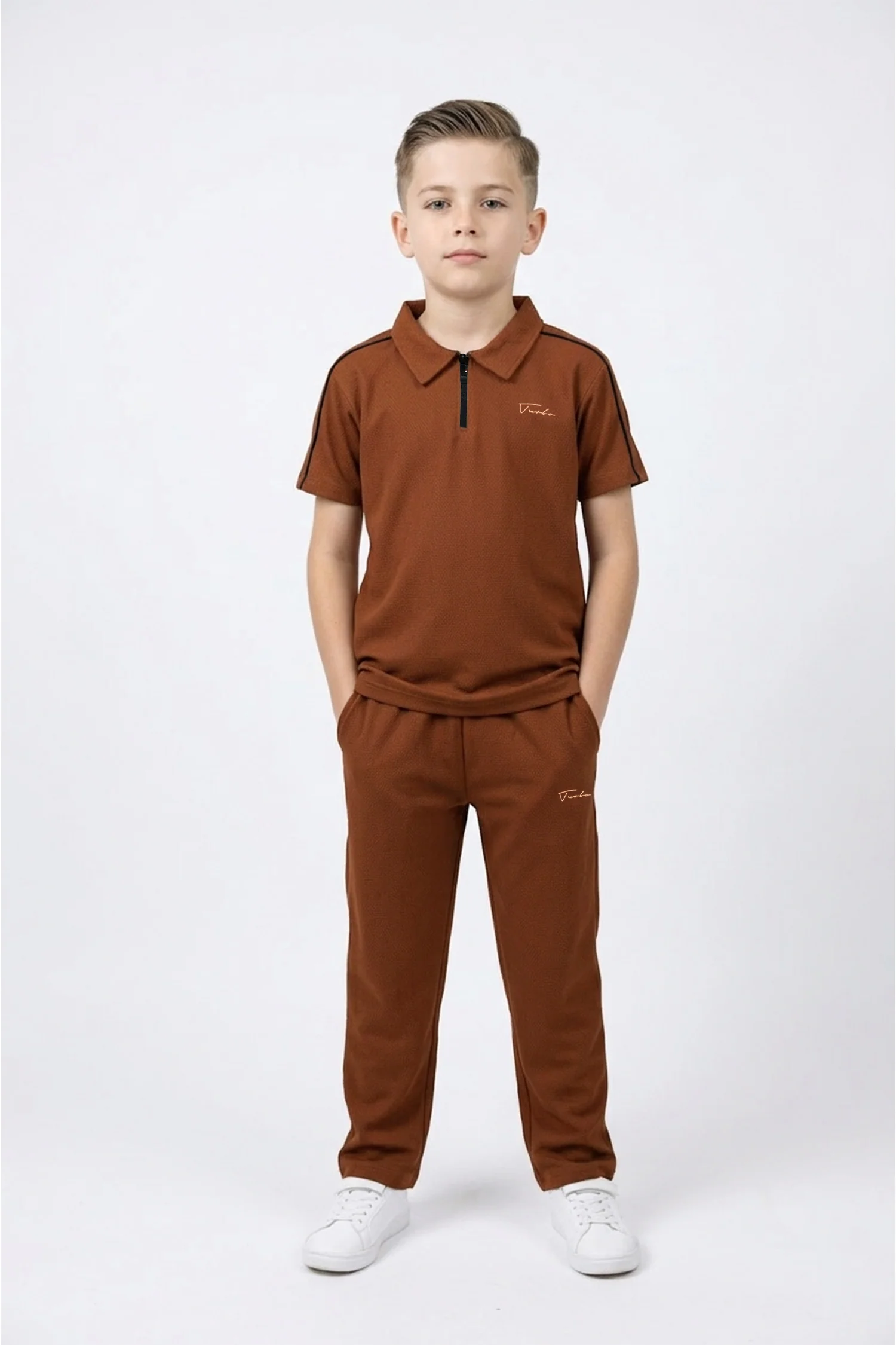 Turbo Retreat Relaxed Zipper Style Younger Kids Co-Ord Set - Image 10