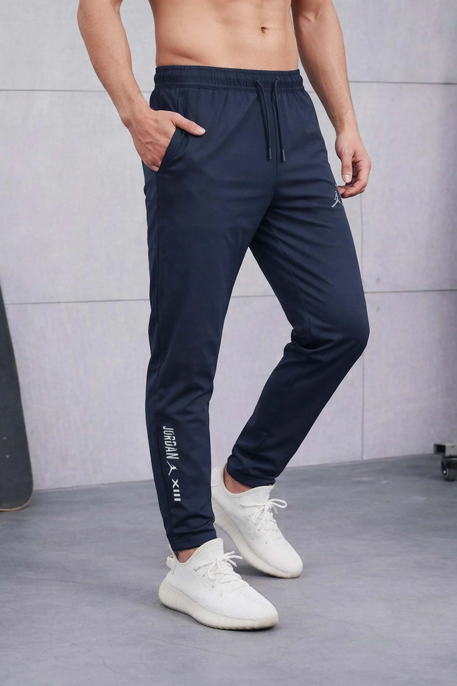 Jrdn Essential Men's Dry-Fit Trouser In Navy Blue