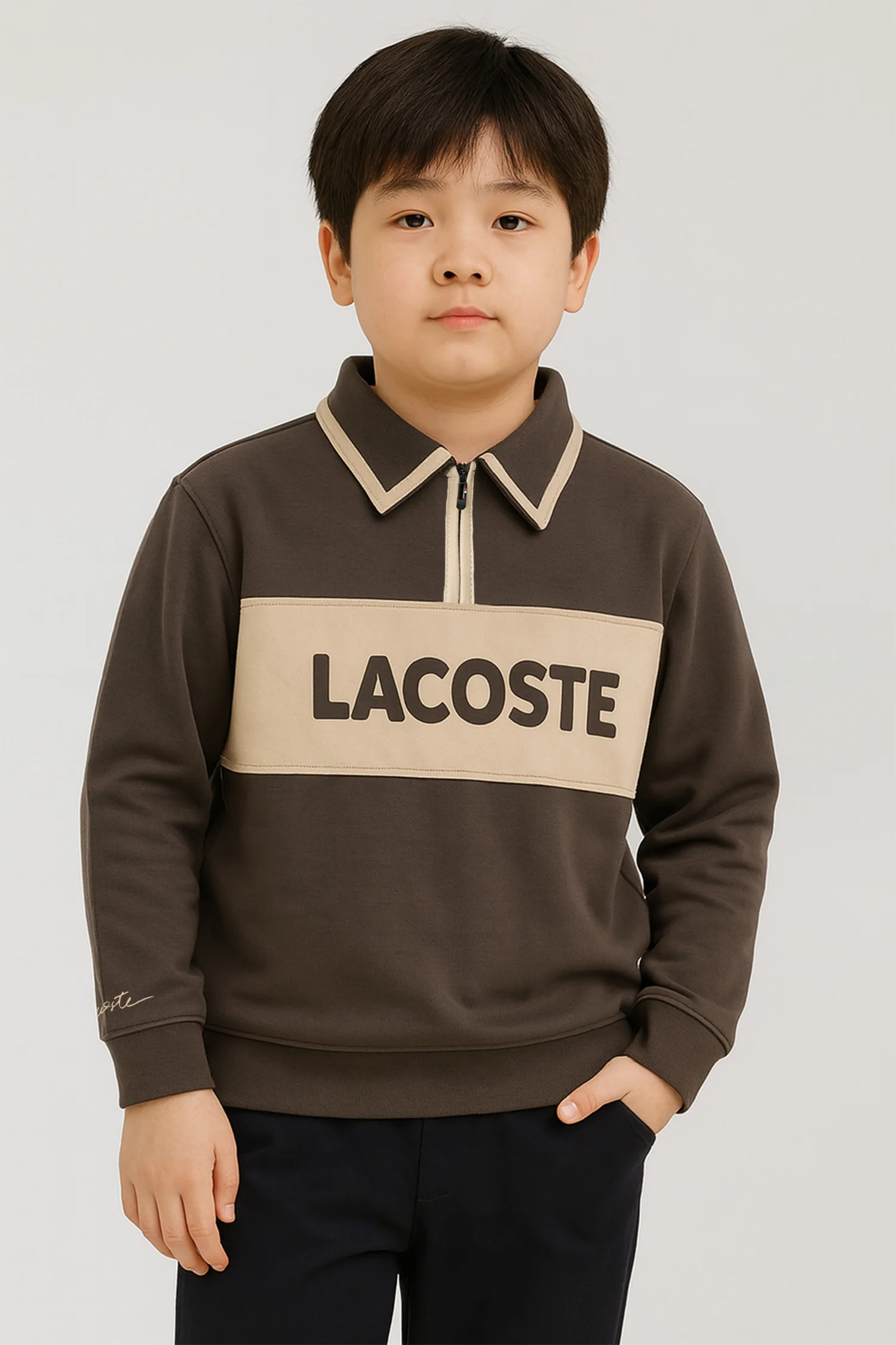 Lcste Block Panel Coller Style Unisex Kids SweatShirt - Image 9
