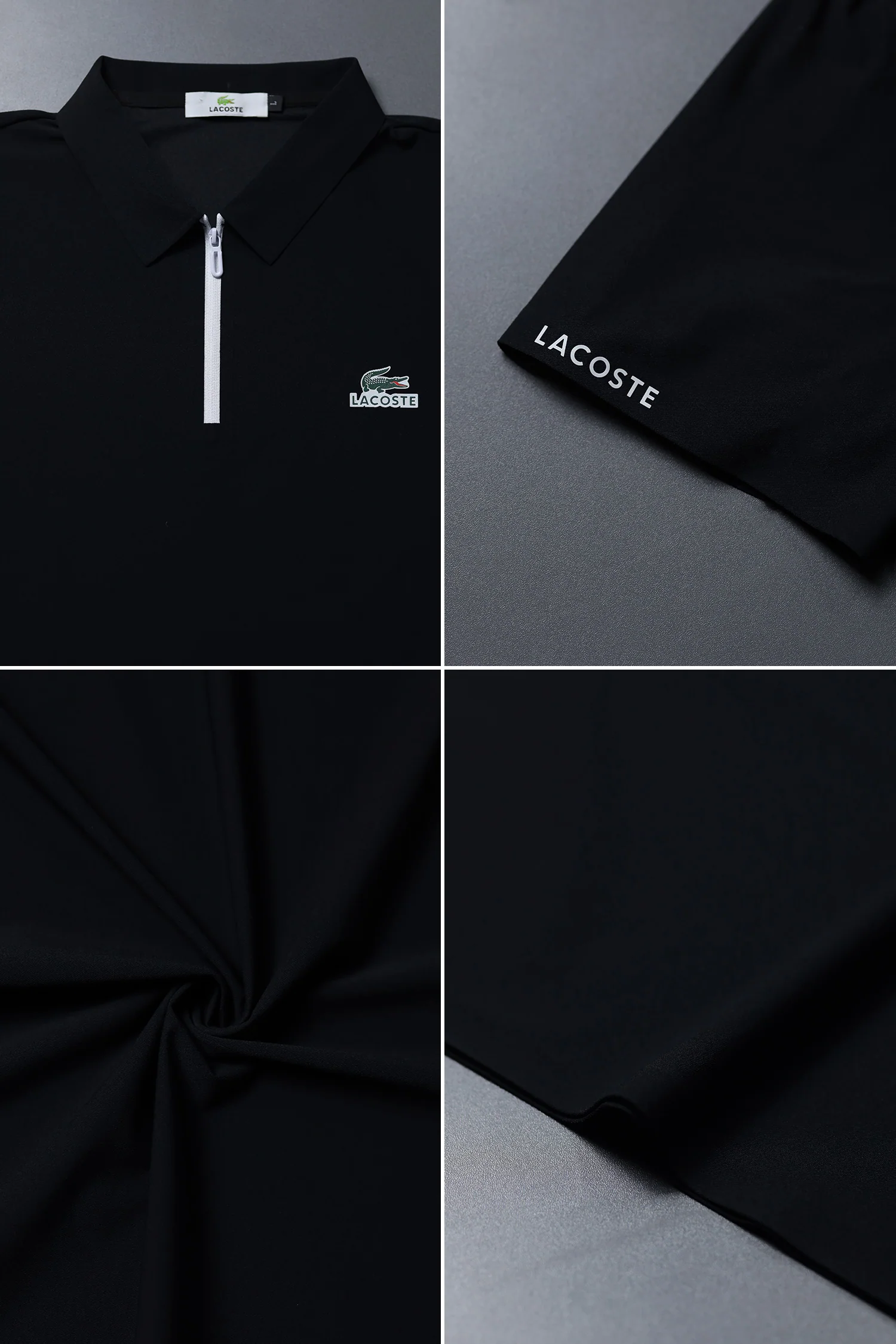 Lcste Classic Fit Men's Polo Shirt In Black - Image 4