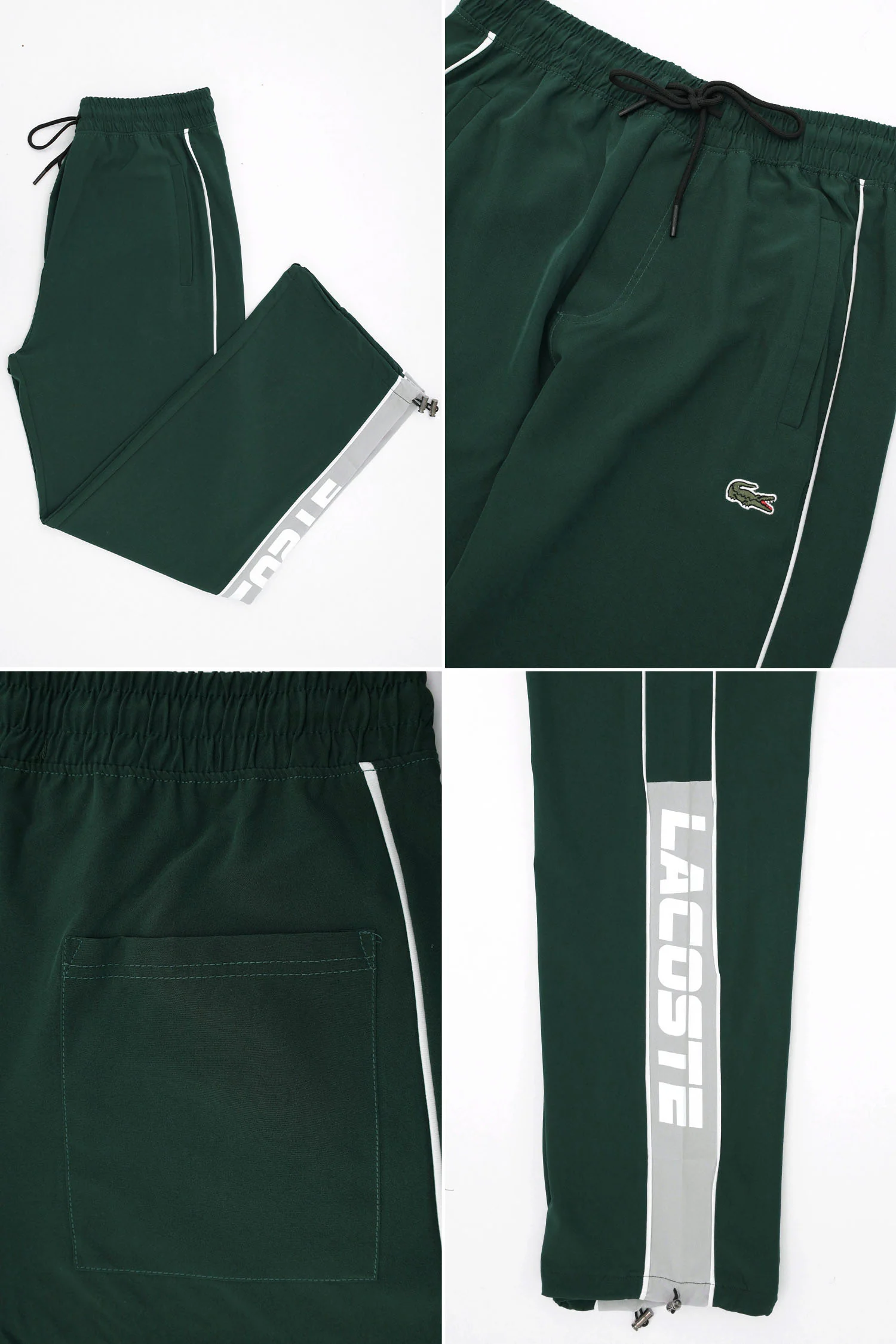 Lcste Colour-Block Stripe Loose Bottom Trouser In Green - Image 4