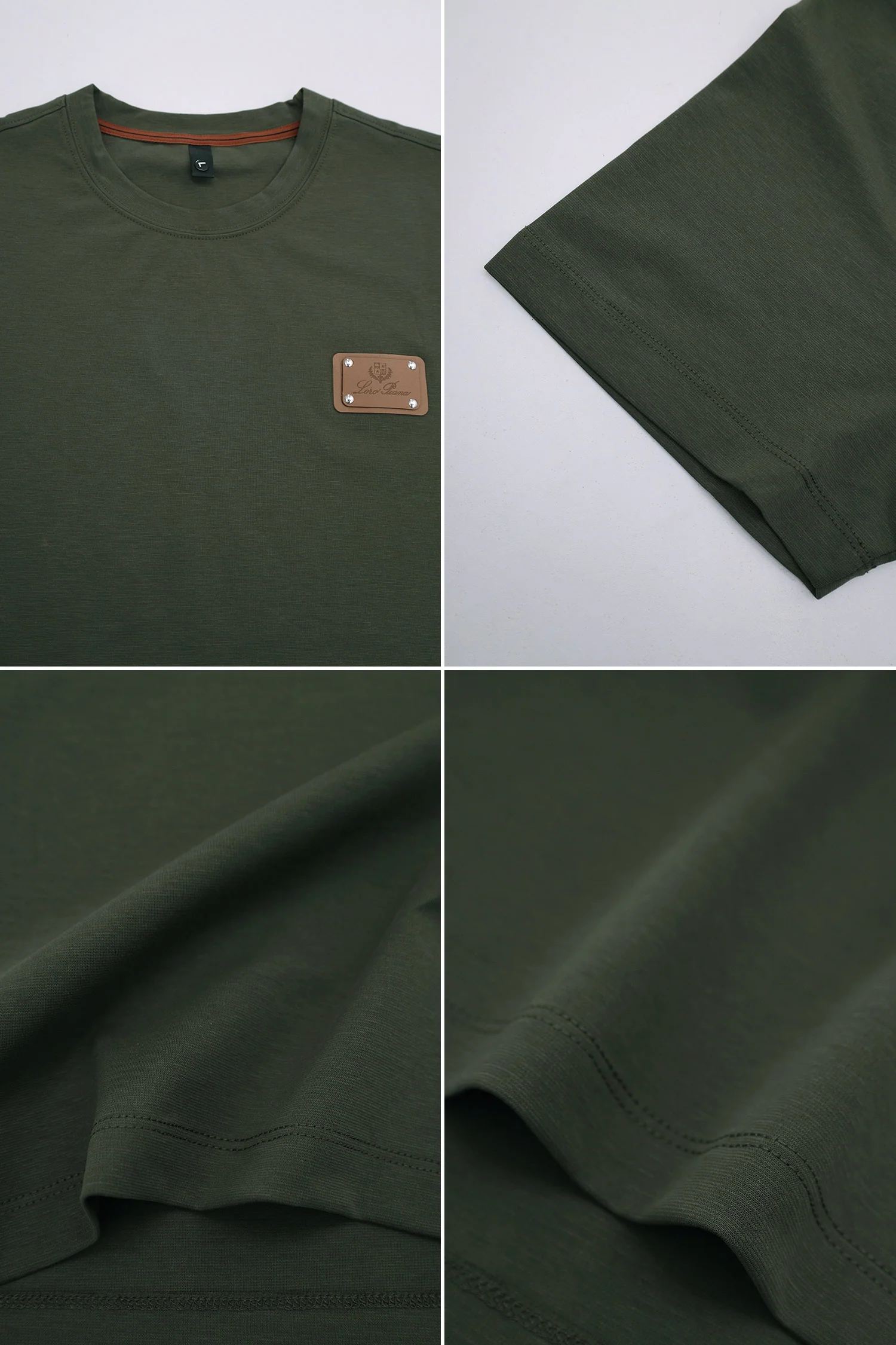 Lro Piana Distinctive Logo Patch Men's T-Shirt* - Image 9