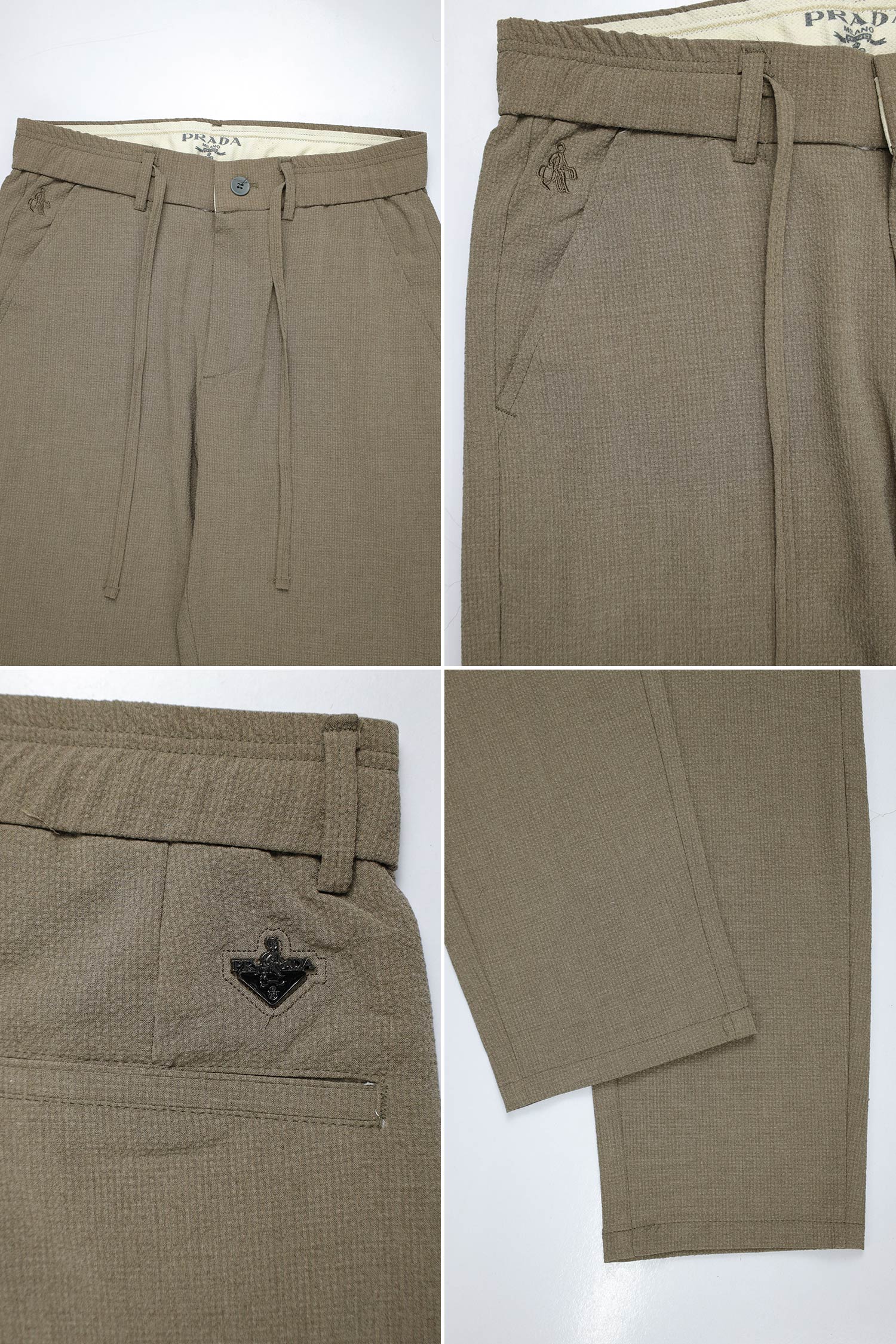 Men's Button Closure Elastic Slim-Fit Trouser In Light Choclate - Image 3