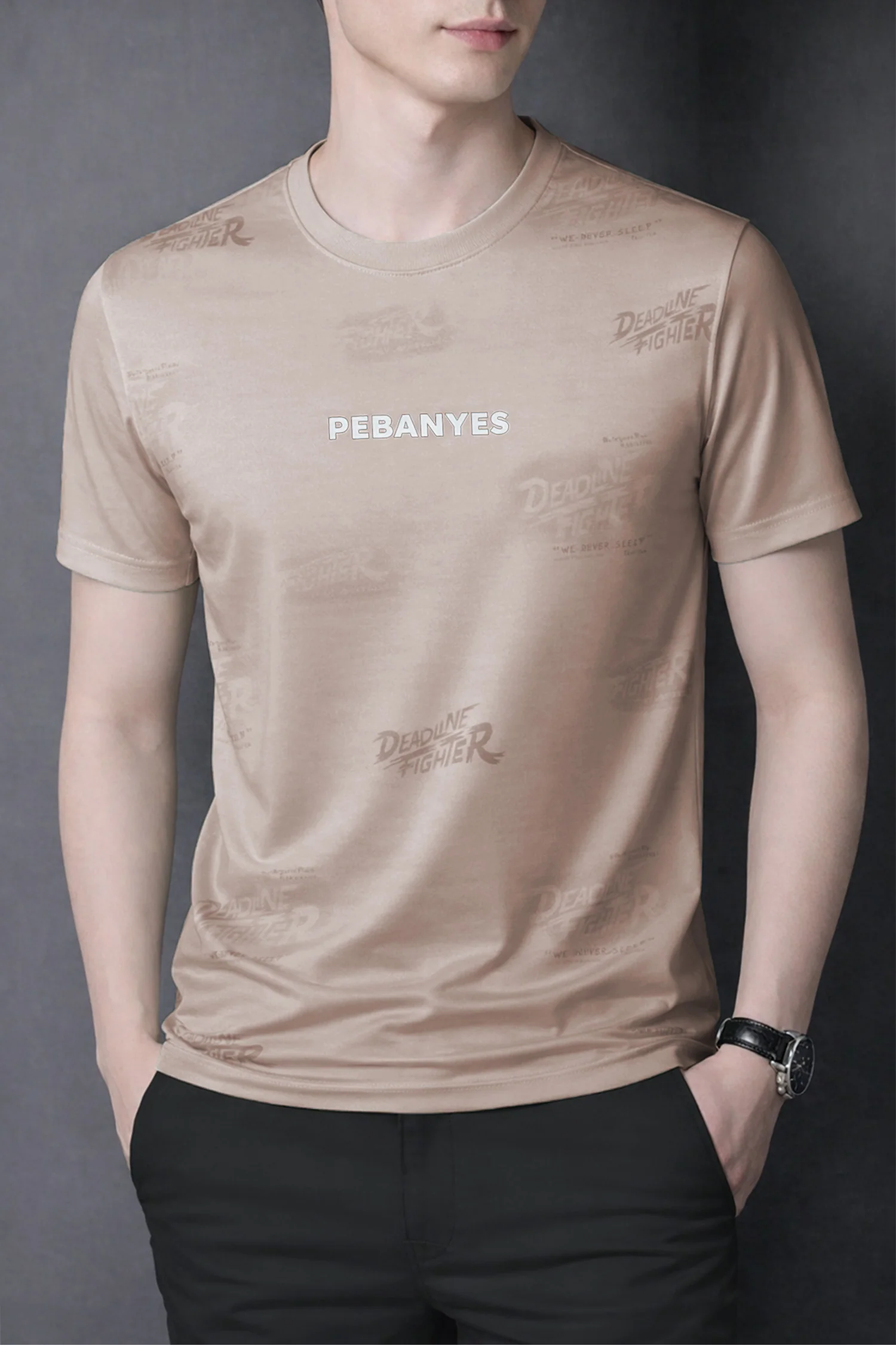 Mens Calm Fit Round Neck T-shirt* - Image 4