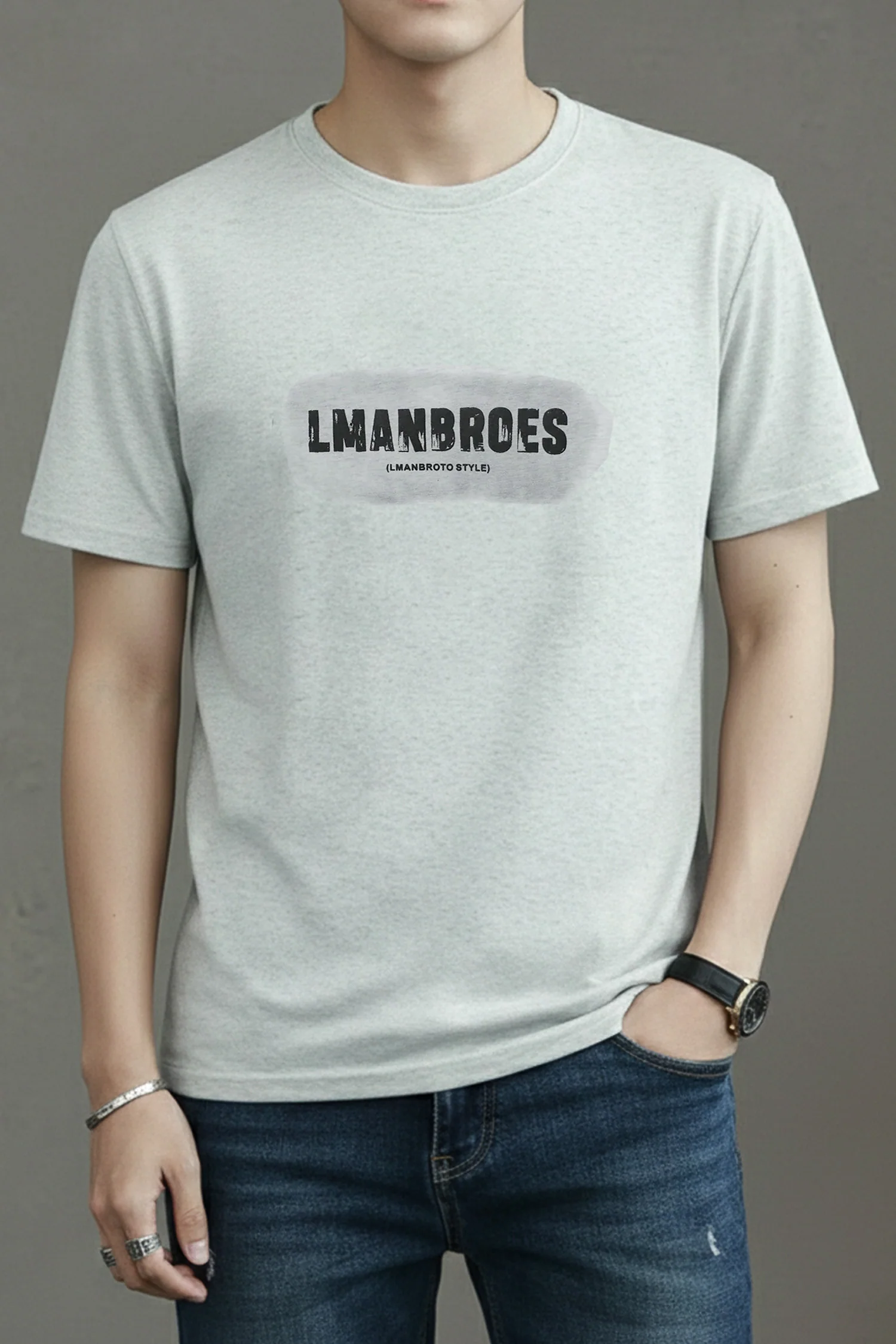 Mens Casual Flex Round Neck T-shirt - Image 4