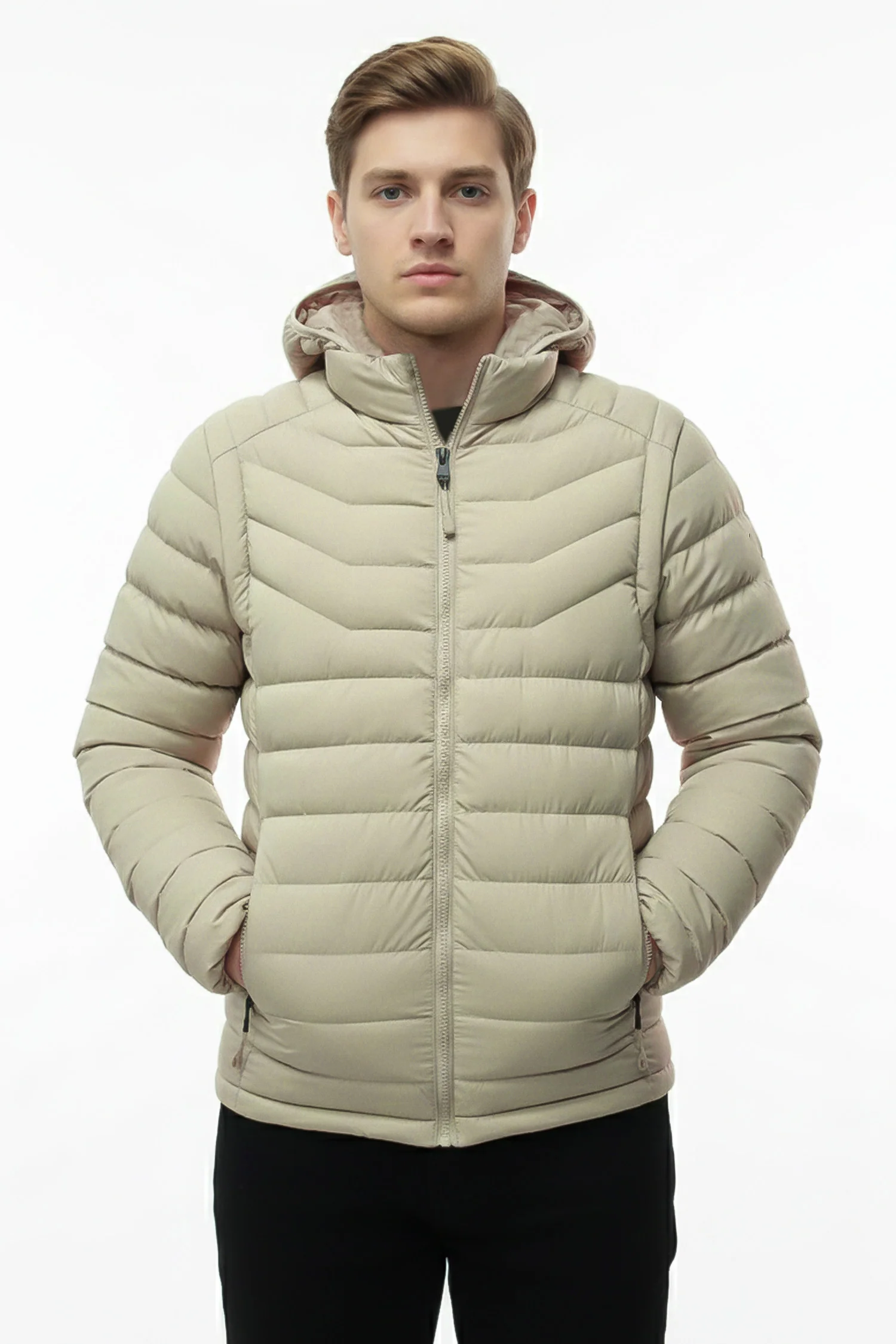 Men's Removable Arm Imported Puffer Jacket - Image 10