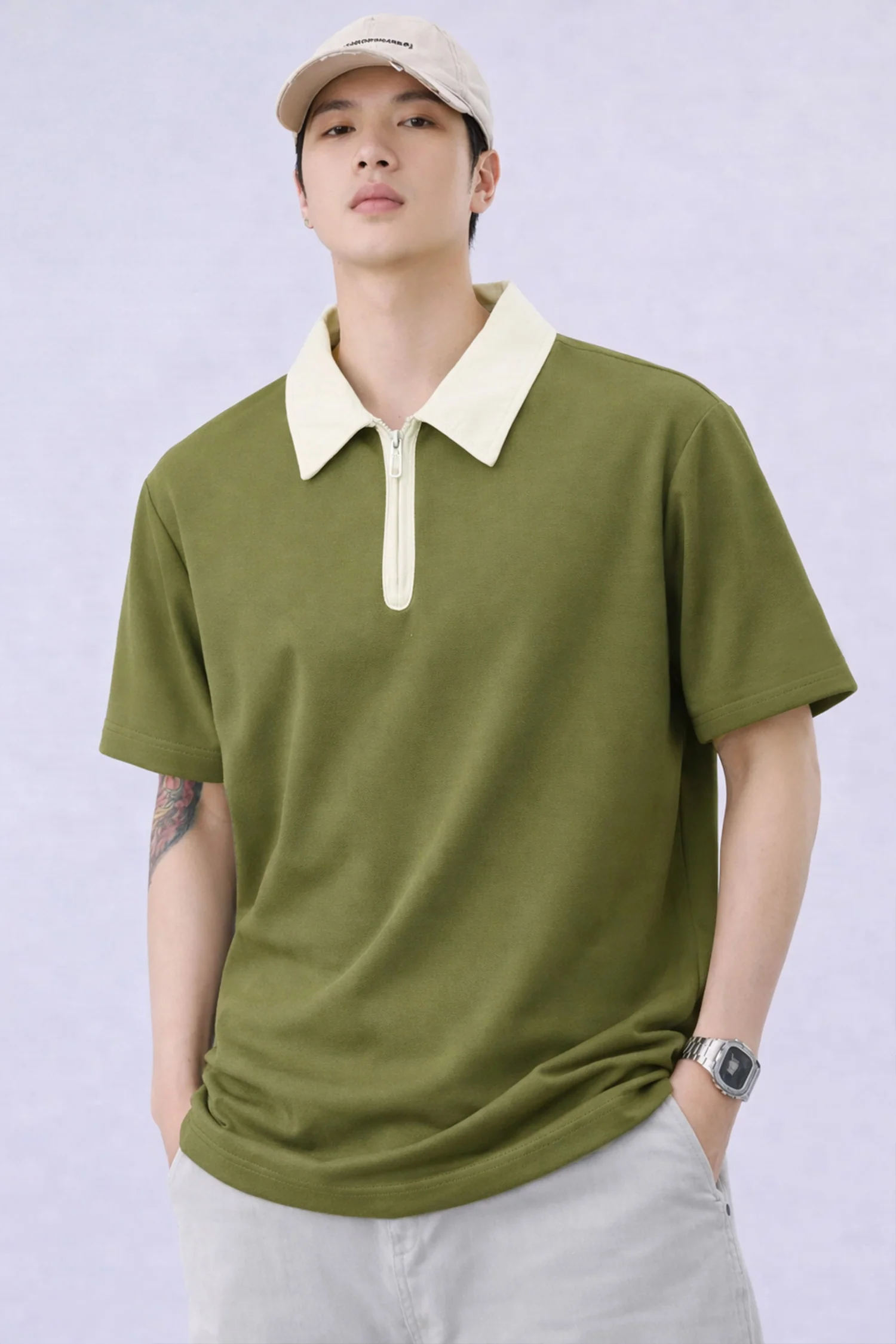 Men's Minimal Design OverSize Polo Shirt*
