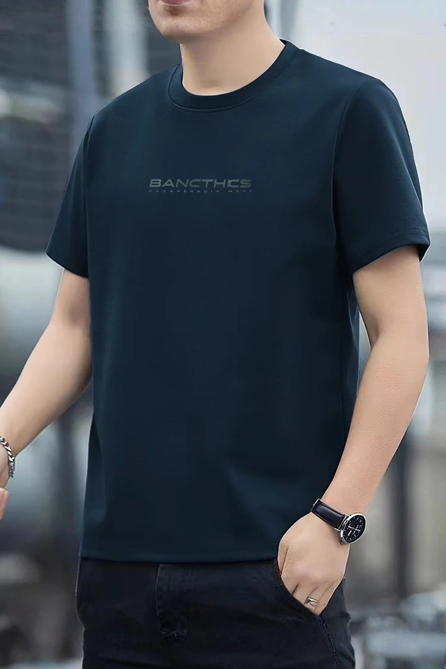 Mens Natural Fit Round Neck T-shirt - Image 10
