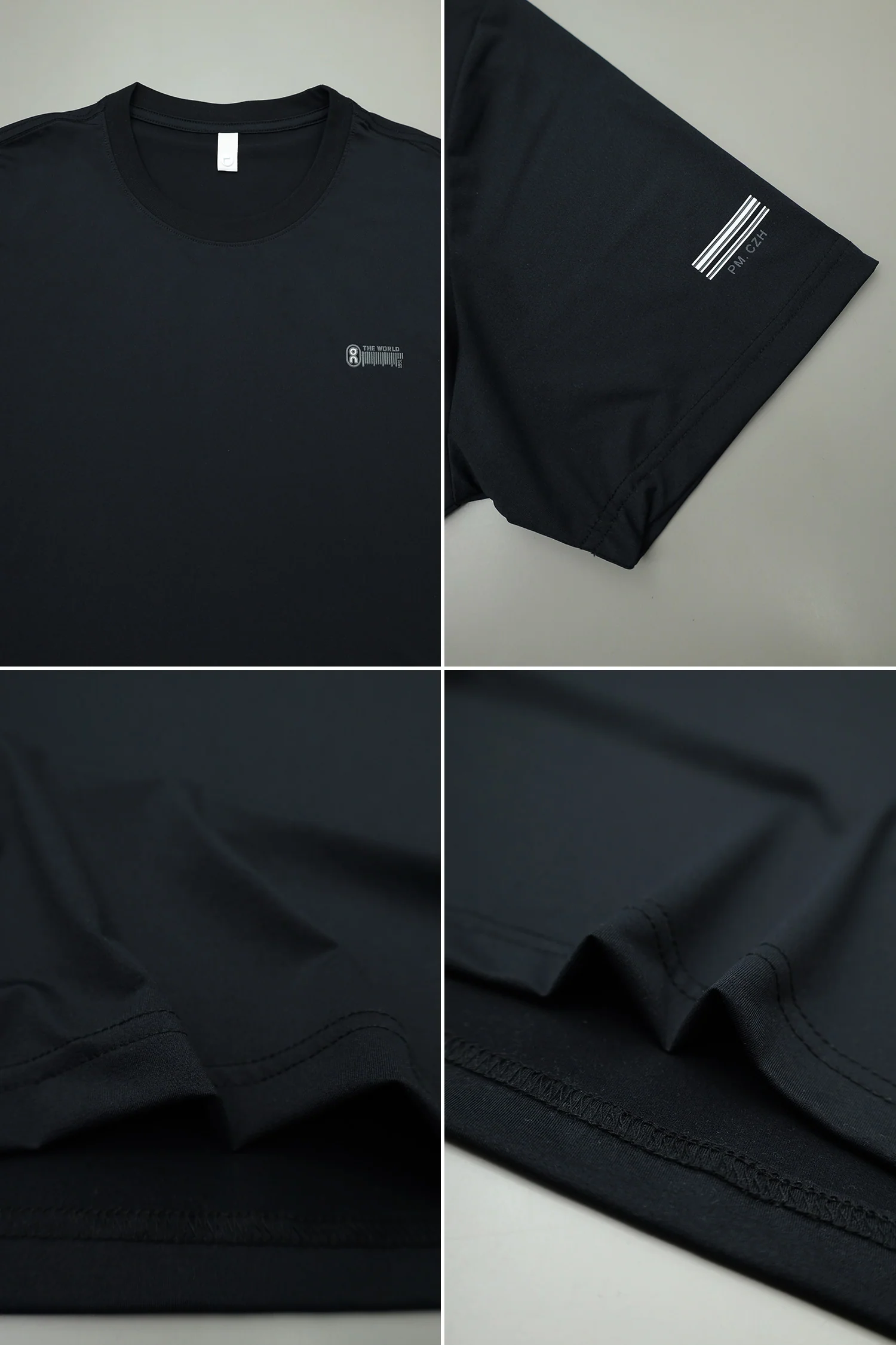 Mens Soft Structure Round Neck T-shirt In Black - Image 3