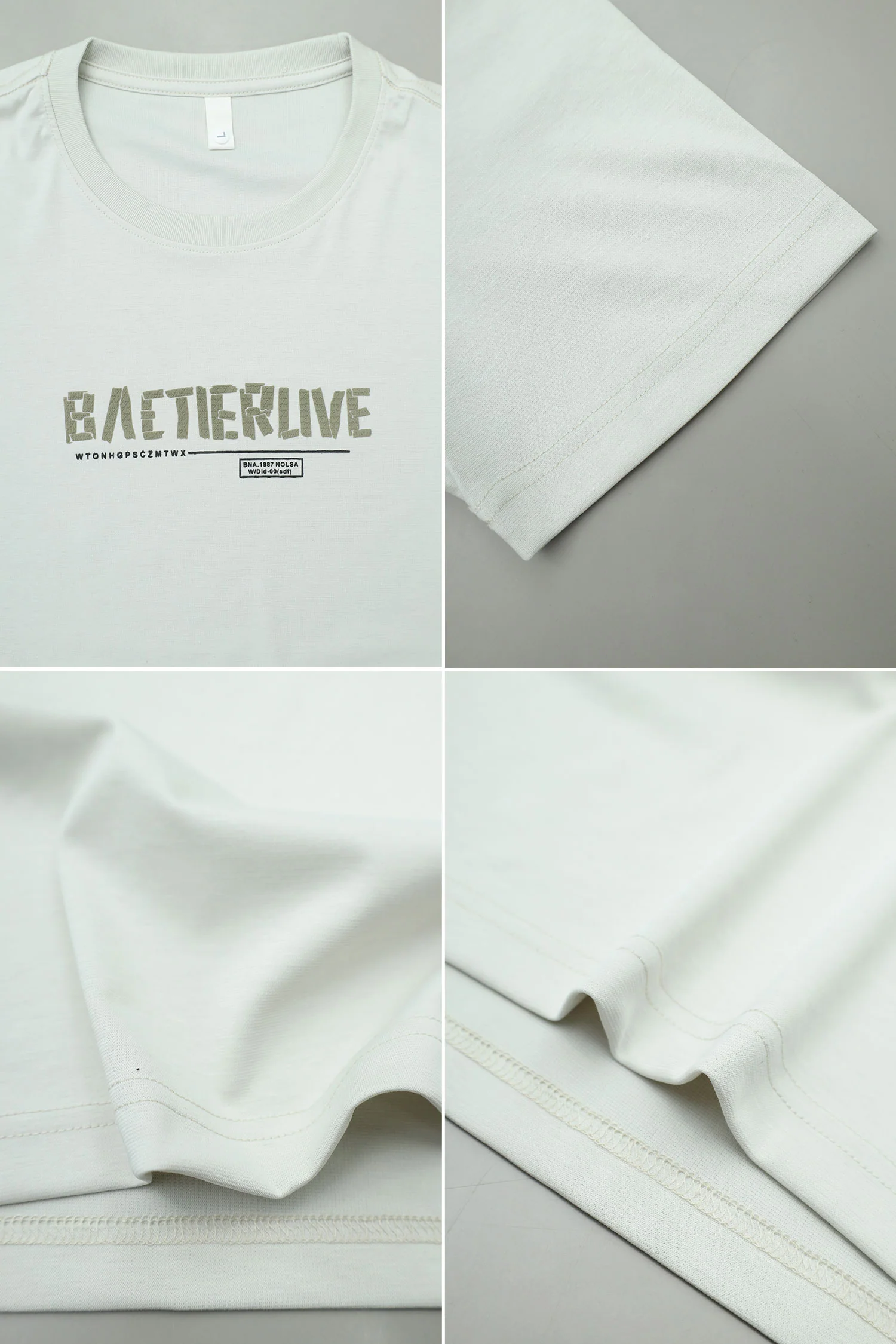 Mens Wear Plan Round Neck T-shirt In Beige - Image 3