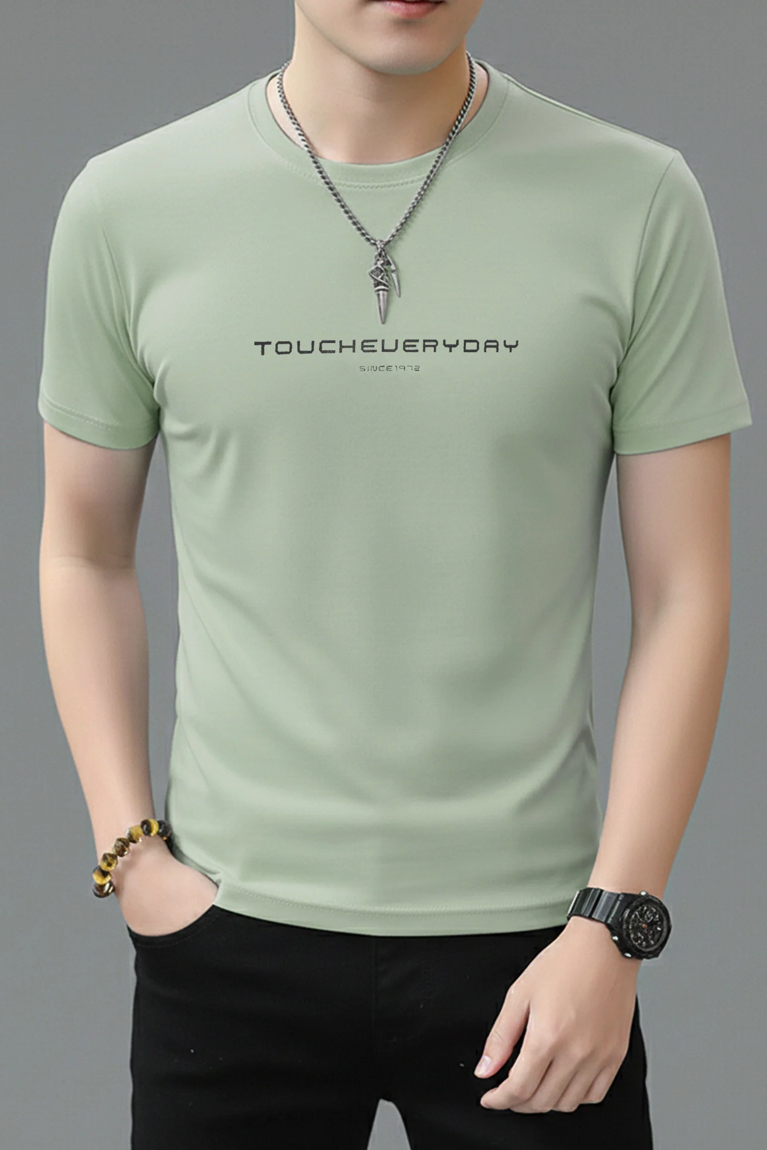 Minimal Street Wear Round Neck T-shirt - Image 7