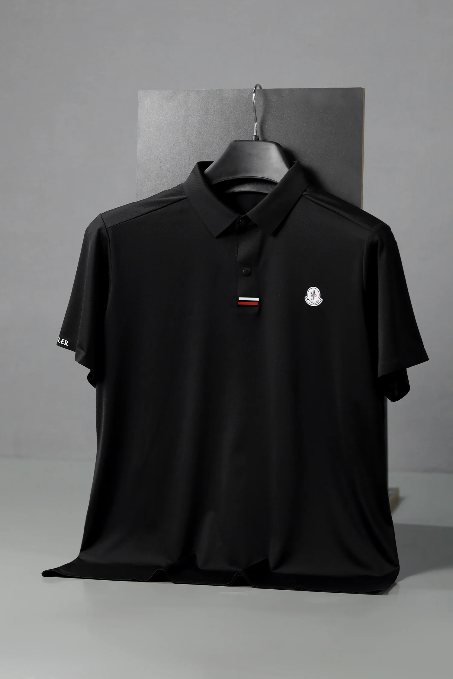 Monclr Moisture-Wicking Imp Dry-Fit Polo In Black - Image 2