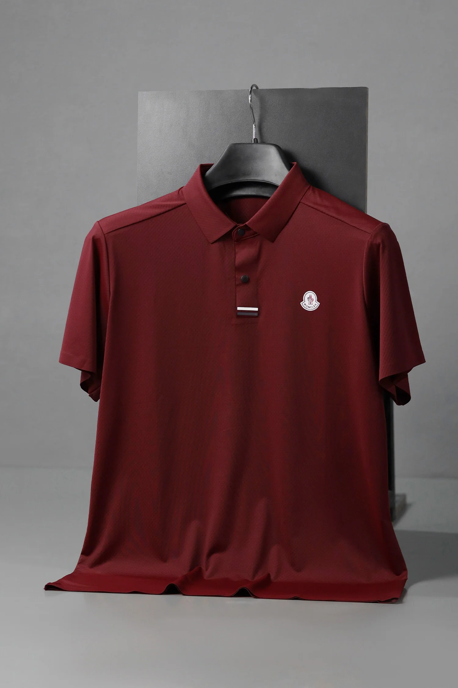 Monclr Moisture-Wicking Imp Dry-Fit Polo In Maroon - Image 2