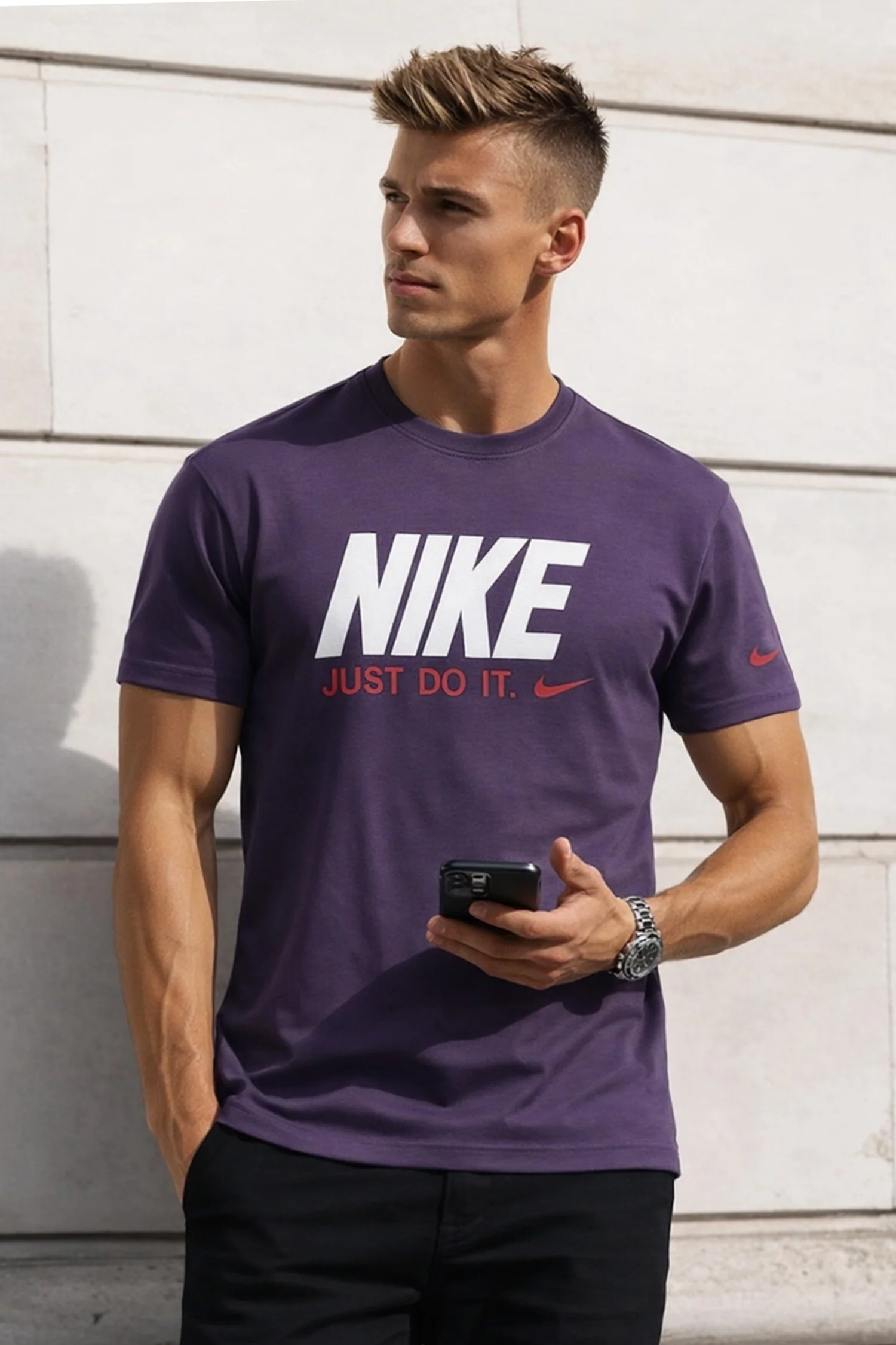 Nke Athletic Cut Men's Tee In Purple