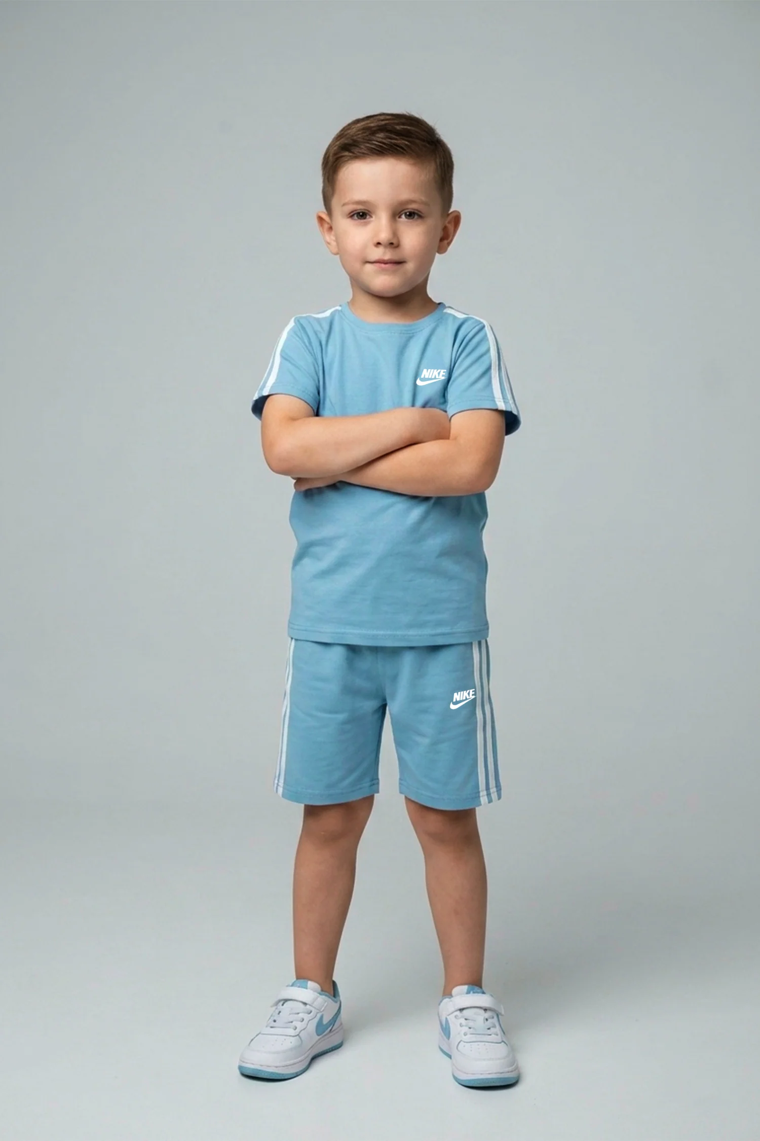 Nke Futura Tee Younger Kids Co-Ord Set In Ice Blue