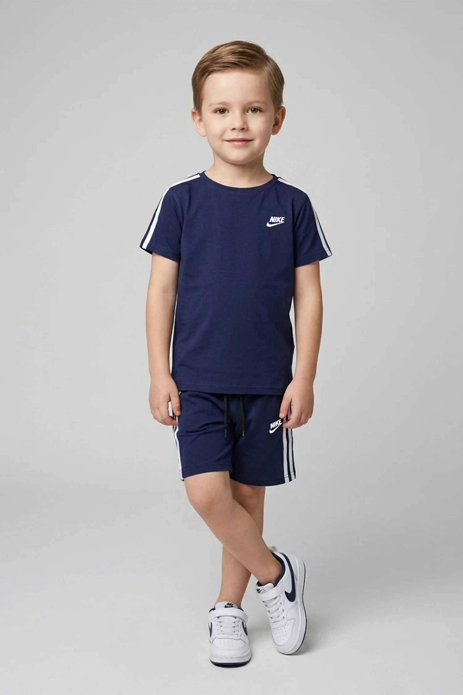 Nke Futura Tee Younger Kids Co-Ord Set In Navy Blue