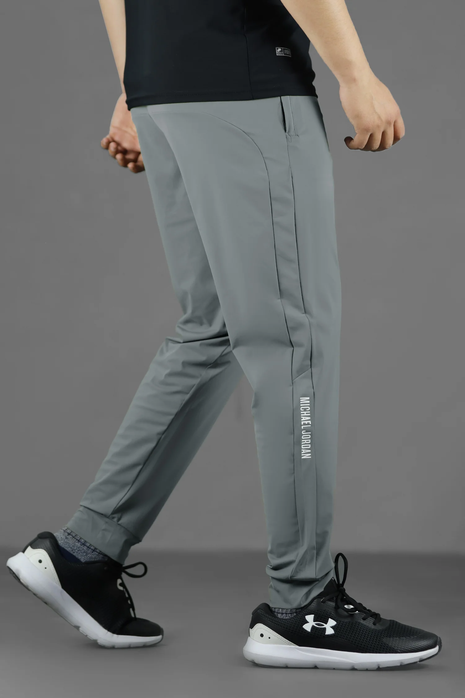 Nke Plain Design Dry-Fit Trouser In Grey - Image 3