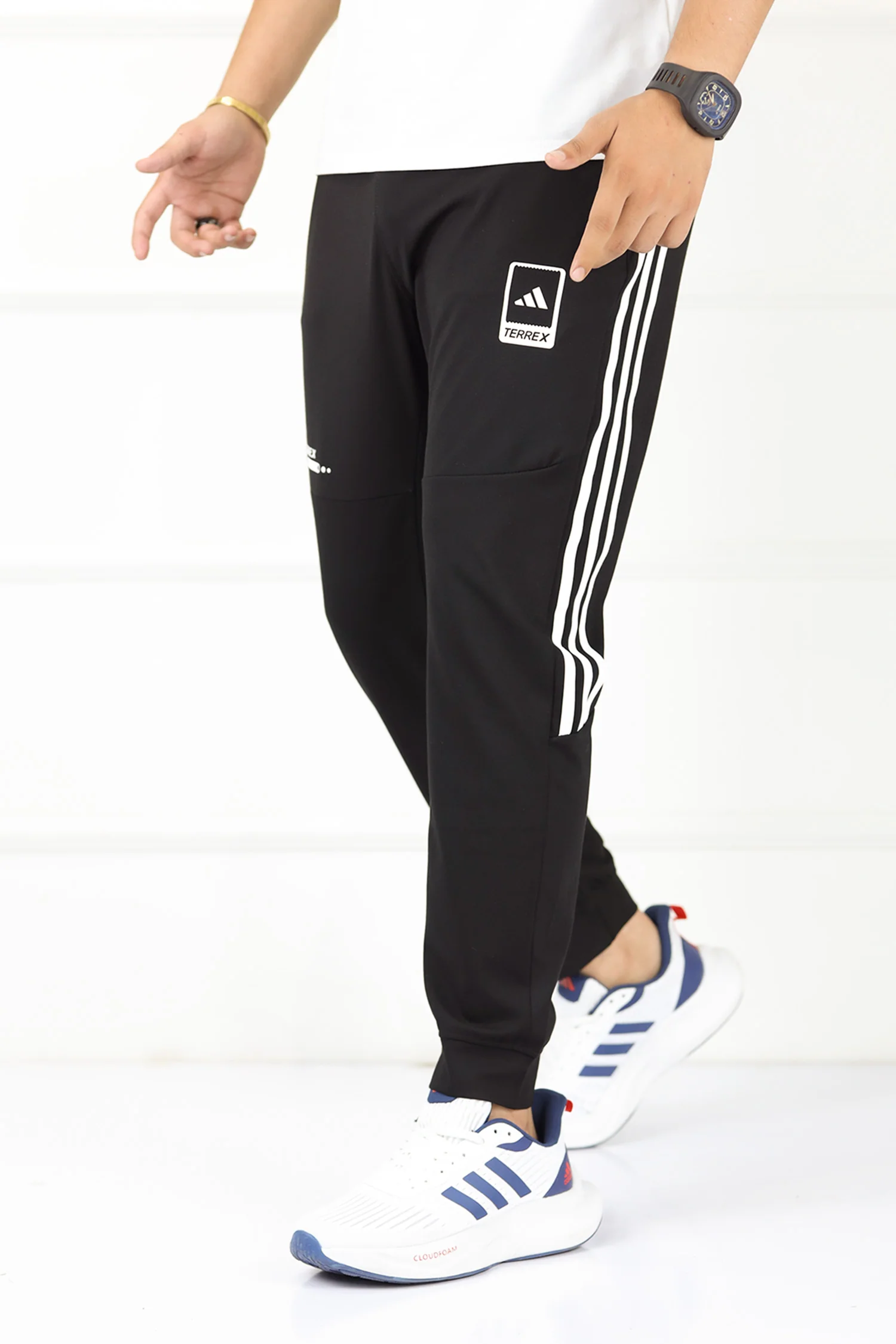 Adds Terrx Side Striped Sportswear Trouser In Black - Image 3