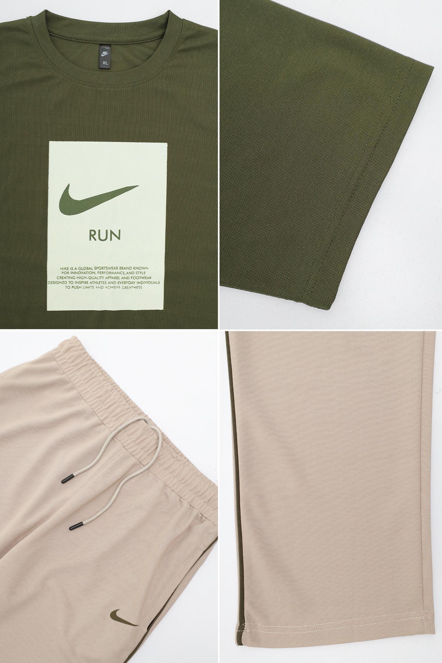 Nke Run Heritage Graphic Men's Co-Ord Set In Olive - Image 4