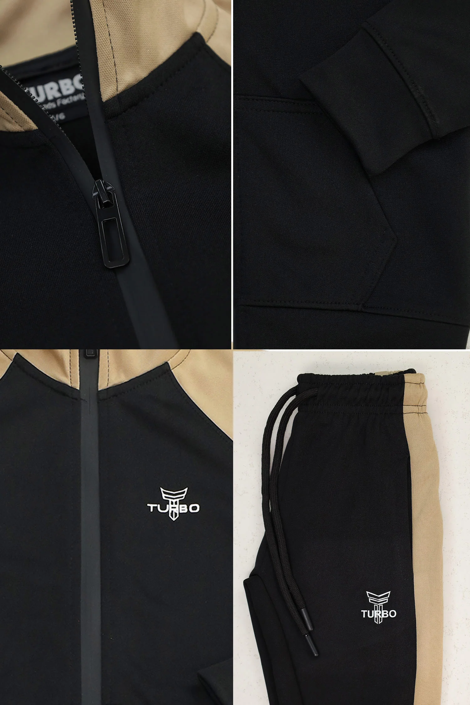 Turbo Raglan Sleeves Panel Full-Zip Unisex Younger Kids Tracksuit - Image 10