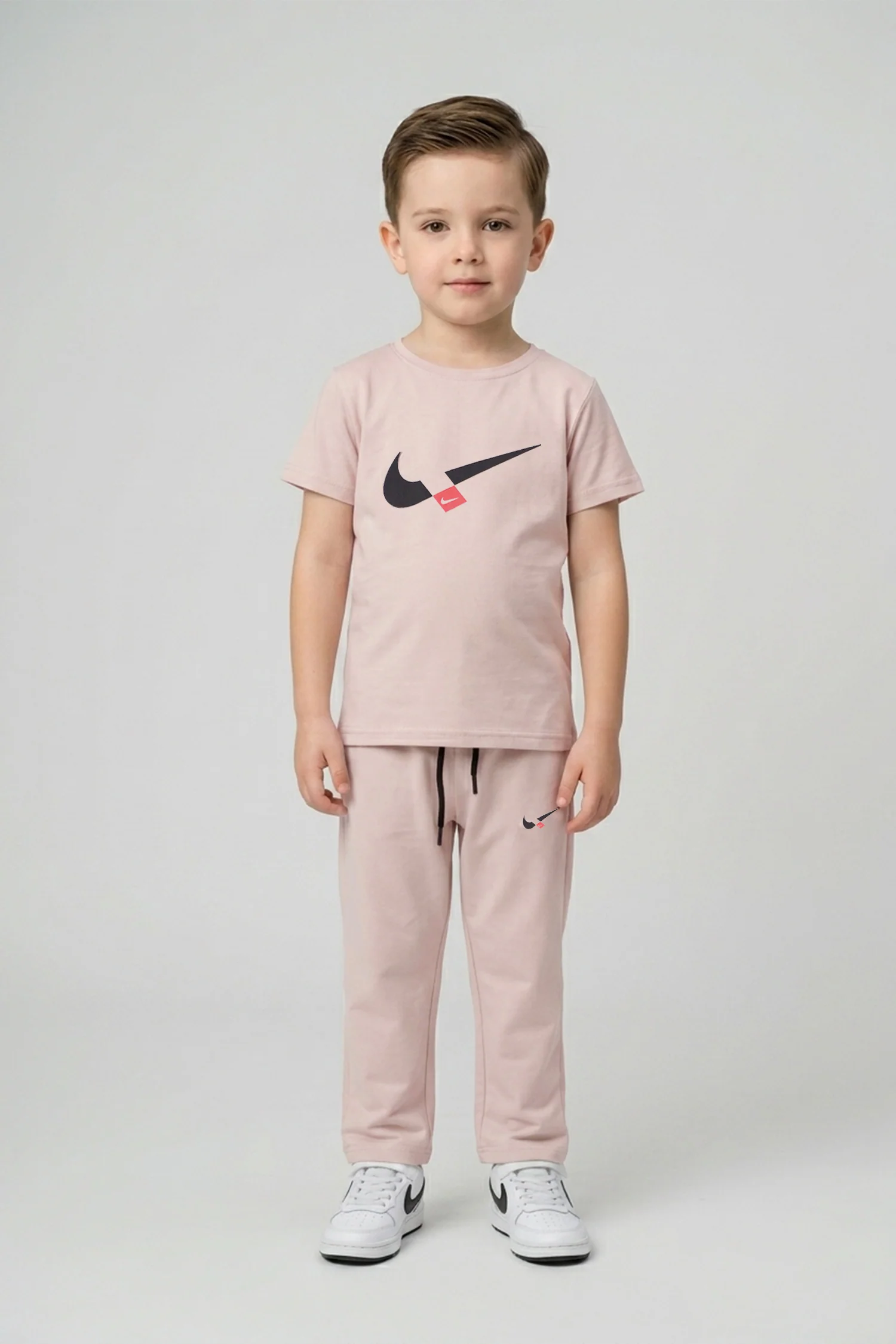 Nke Sportwear Printed Younger Kids Co-Ord Set In Light Pink
