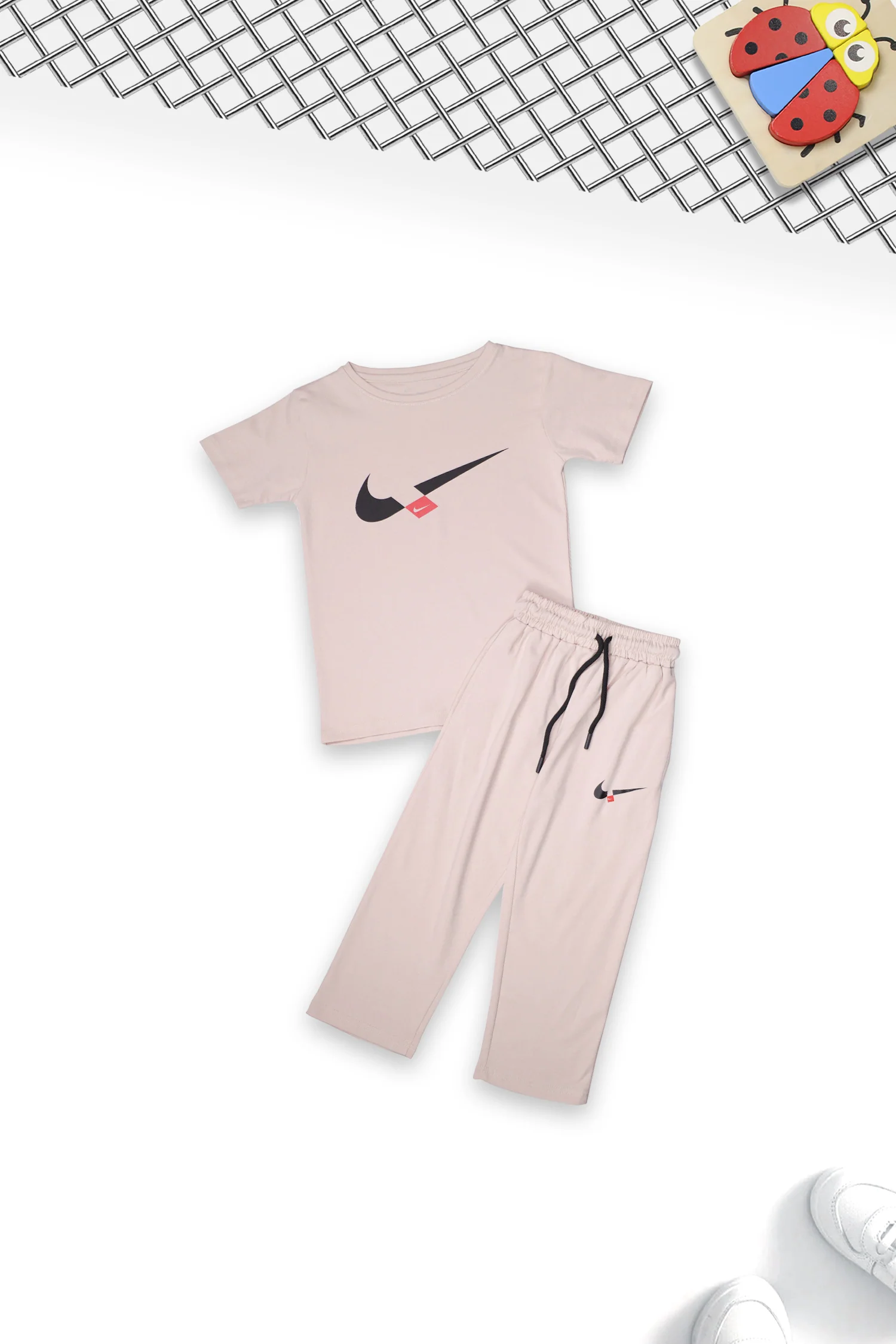 Nke Sportwear Printed Younger Kids Co-Ord Set In Light Pink - Image 2