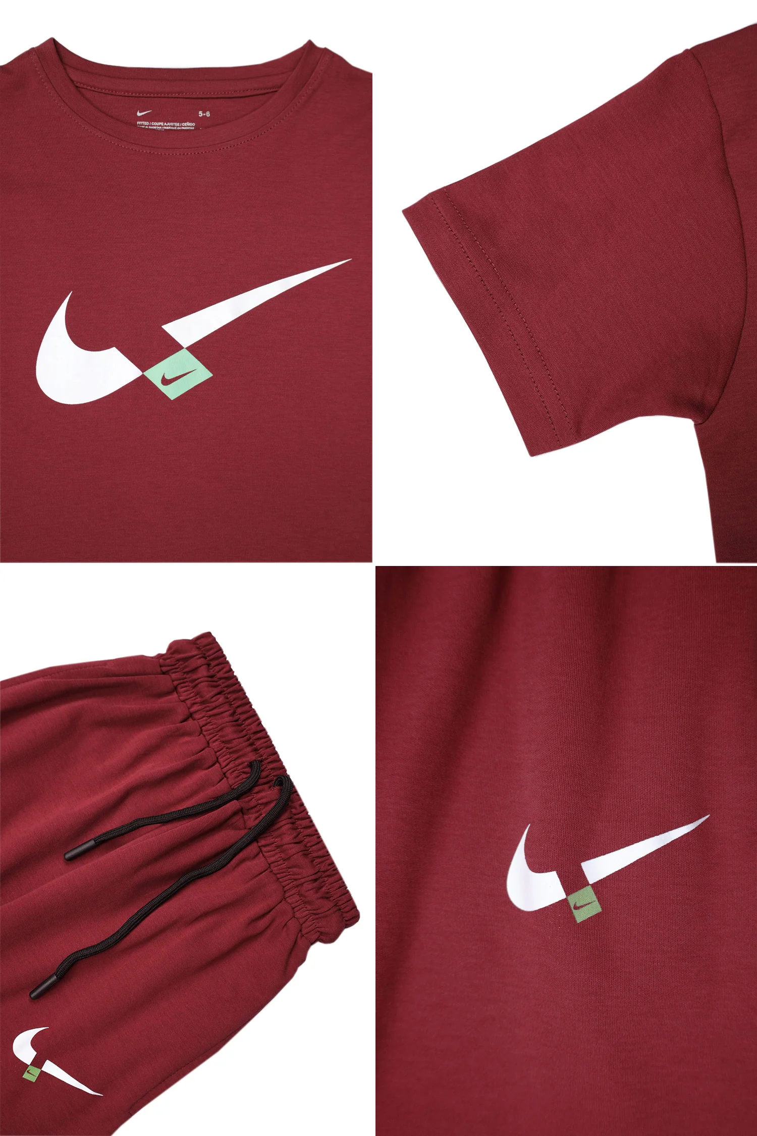 Nke Sportwear Printed Younger Kids Co-Ord Set In Maroon - Image 3