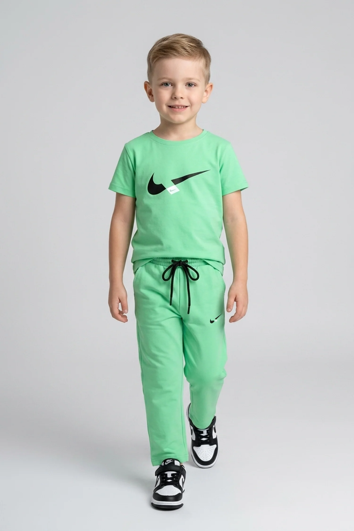 Nke Sportwear Printed Younger Kids Co-Ord Set In Parrot Green