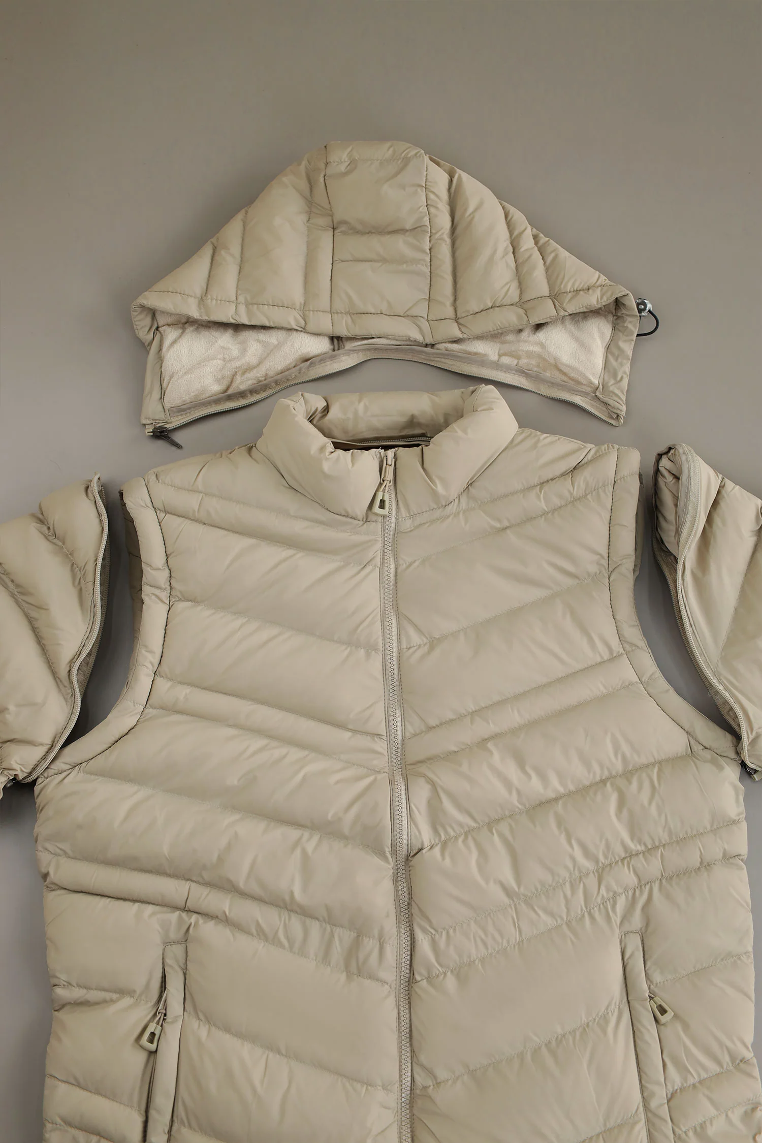 Turbo Poly Stretch Removable Arm Imported Puffer Jacket - Image 10