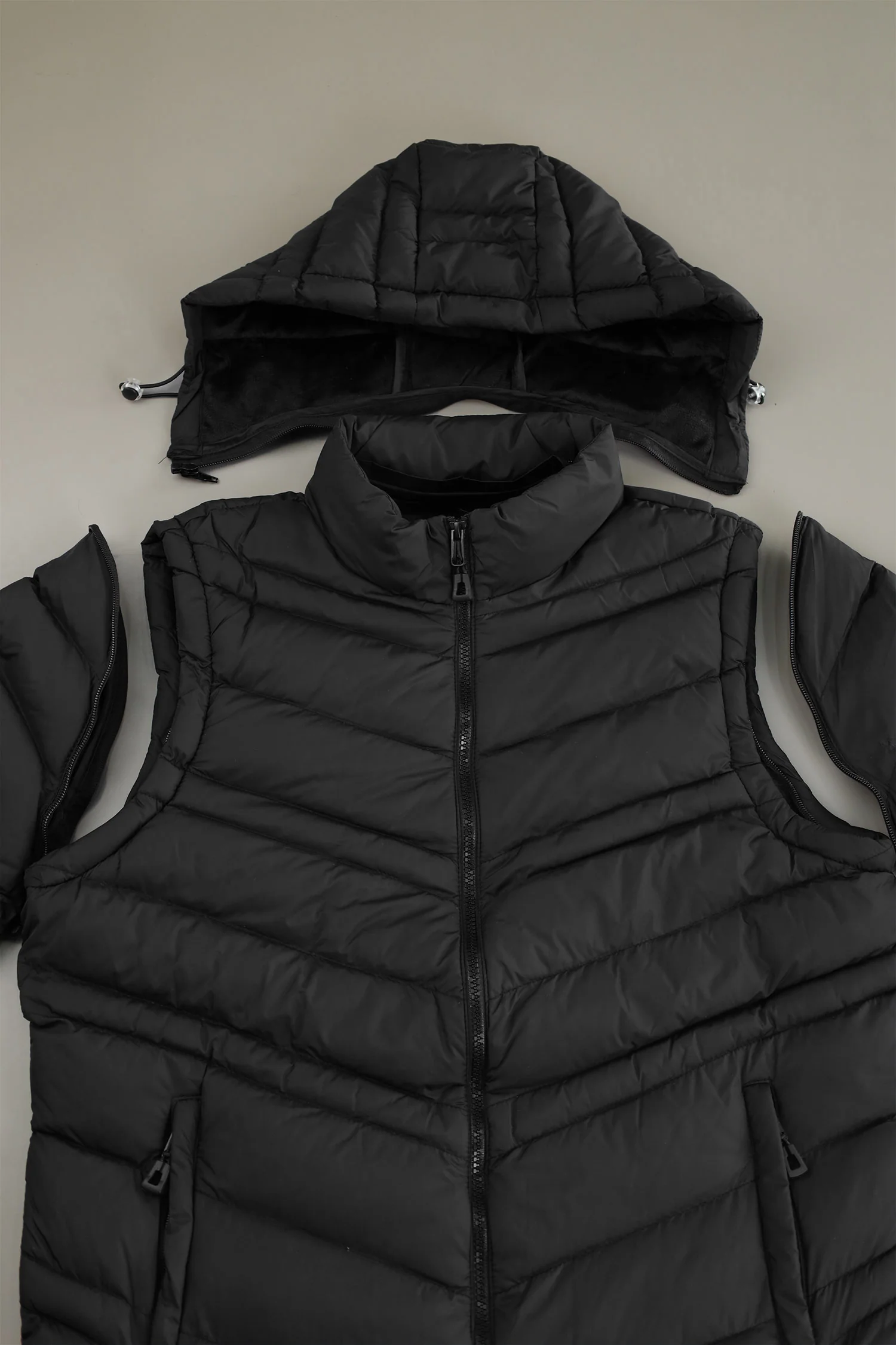 Turbo Poly Stretch Removable Arm Imported Puffer Jacket - Image 14
