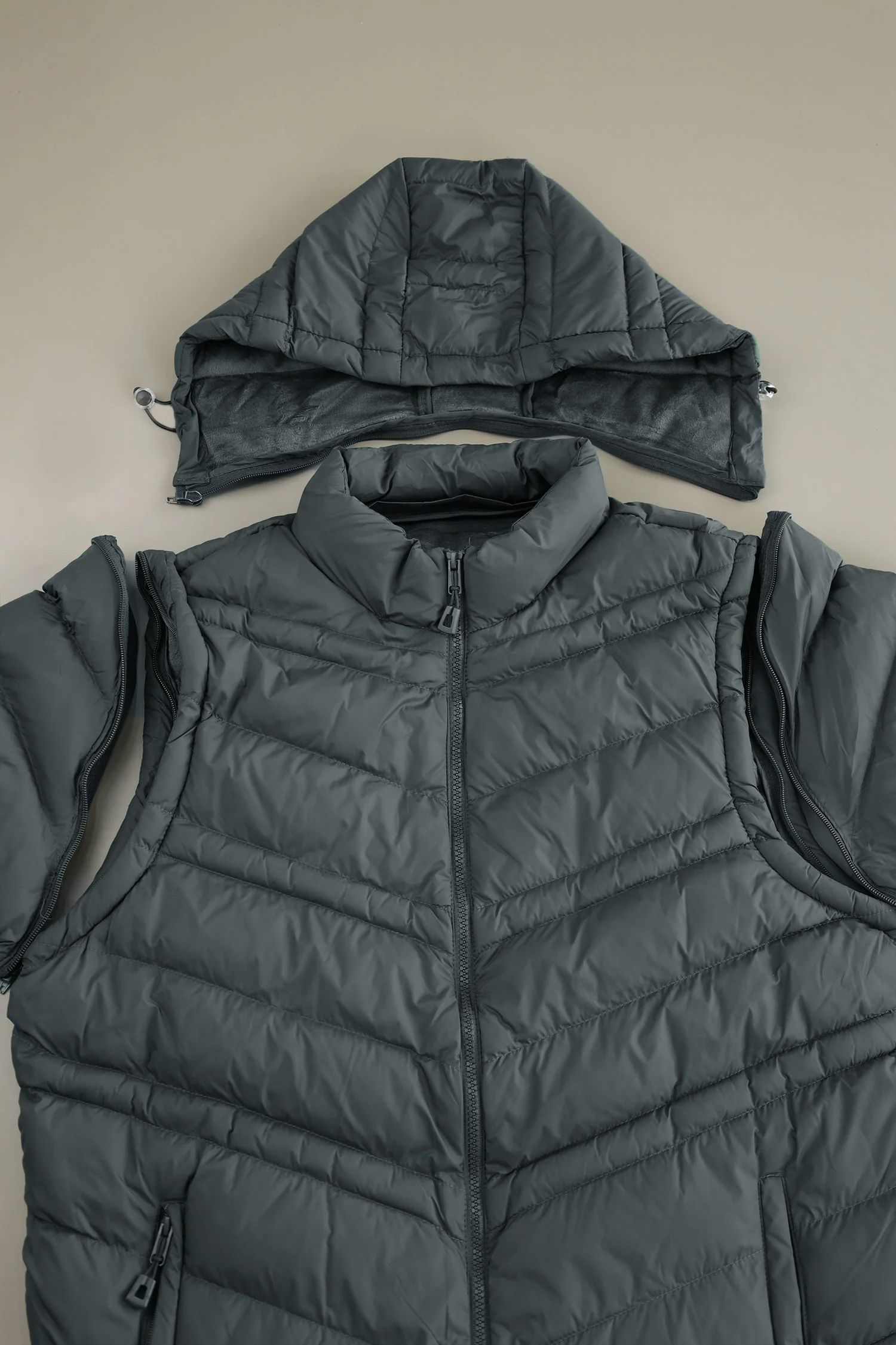 Turbo Poly Stretch Removable Arm Imported Puffer Jacket - Image 6