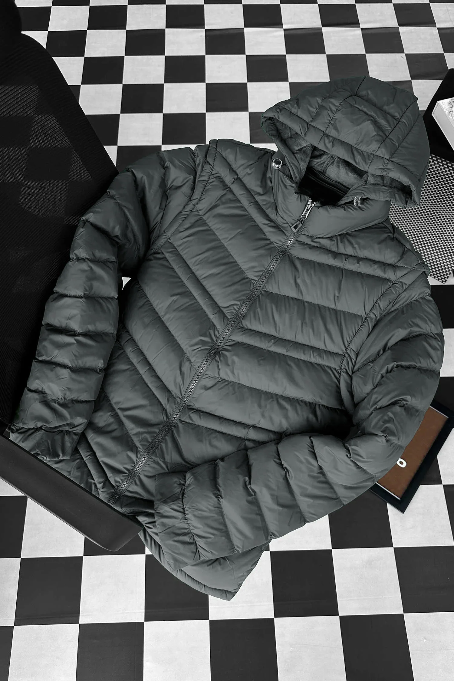 Turbo Poly Stretch Removable Arm Imported Puffer Jacket - Image 7