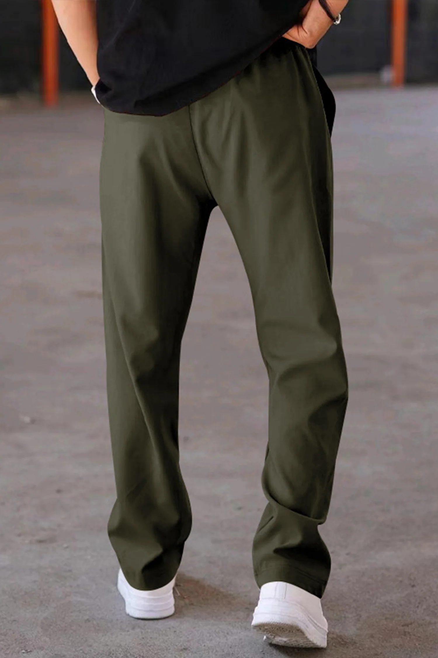Plain Stripe Line Loose Bottom Trouser - Image 7