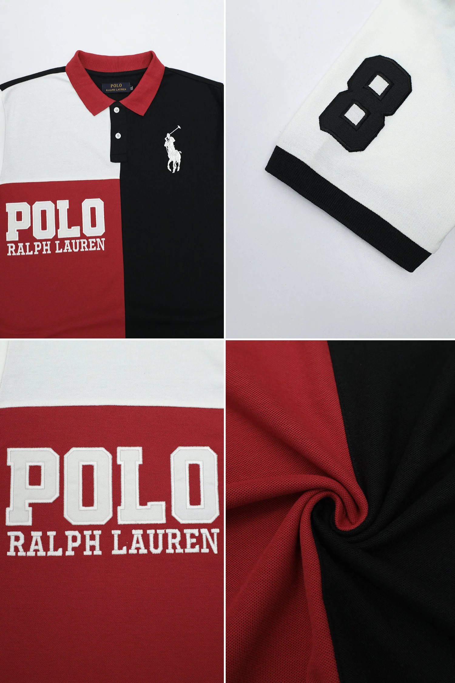Plo Rph Classic Fit Multi-Colour Men's Polo Shirt In Black - Image 3