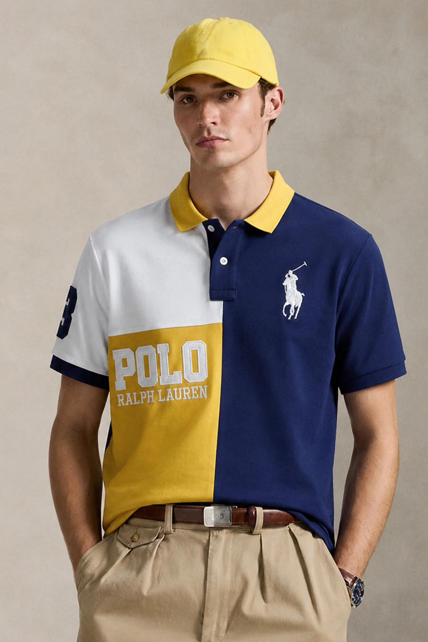 Plo Rph Classic Fit Multi-Colour Men's Polo Shirt In Navy Blue