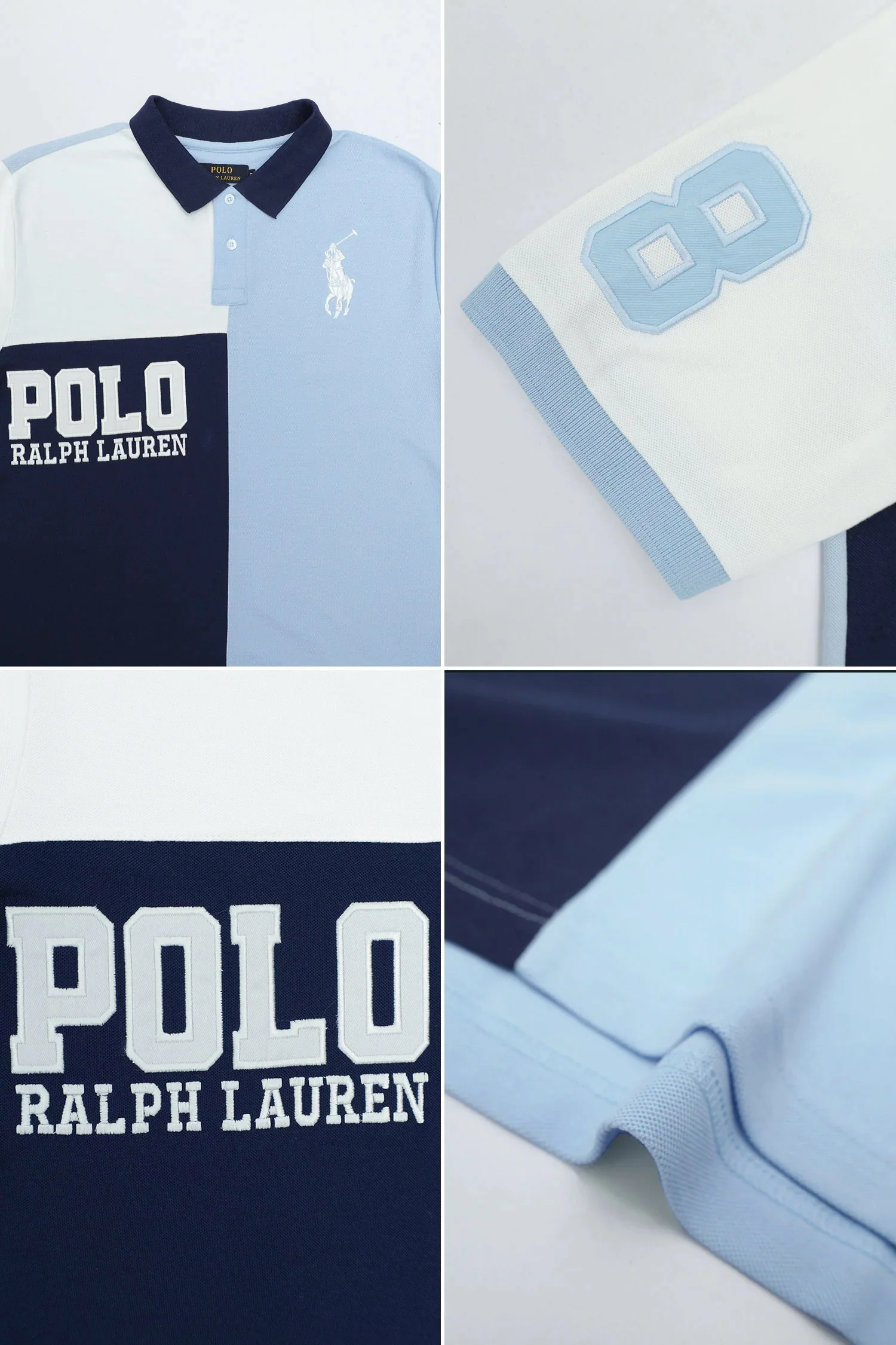 Plo Rph Classic Fit Multi-Colour Men's Polo Shirt In Sky Blue - Image 3