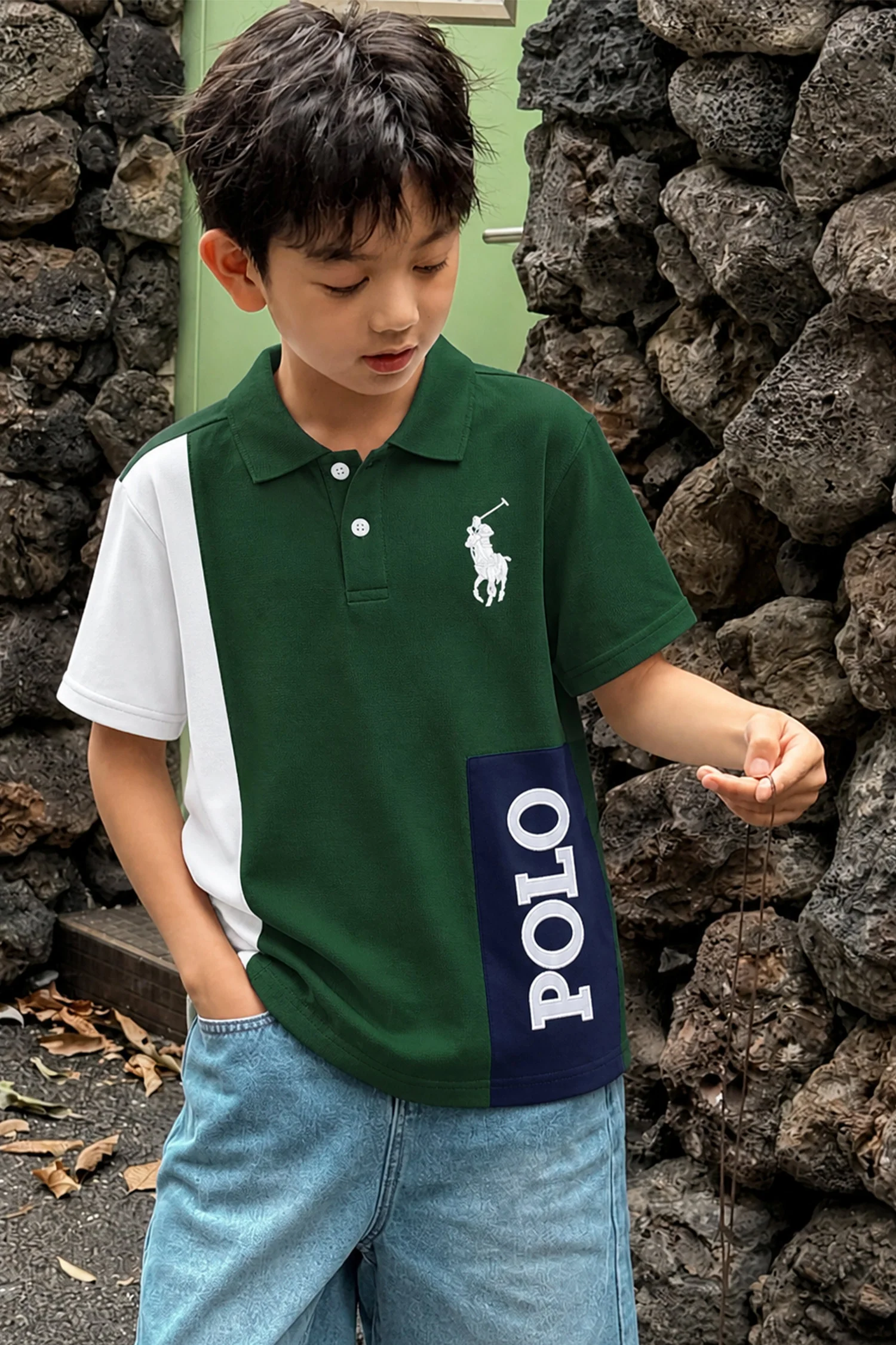 Plo Rph Lren Color-Blocked Style Younger Kids Polo Shirt - Image 10