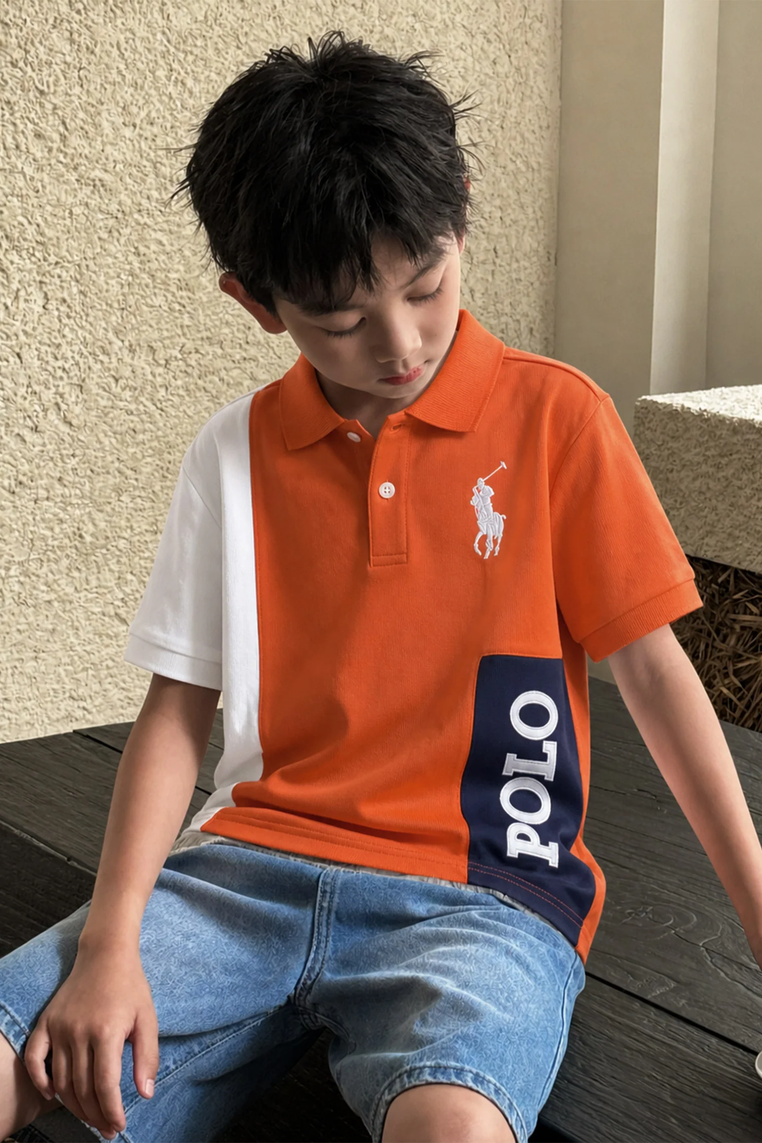 Plo Rph Lren Color-Blocked Style Younger Kids Polo Shirt - Image 7