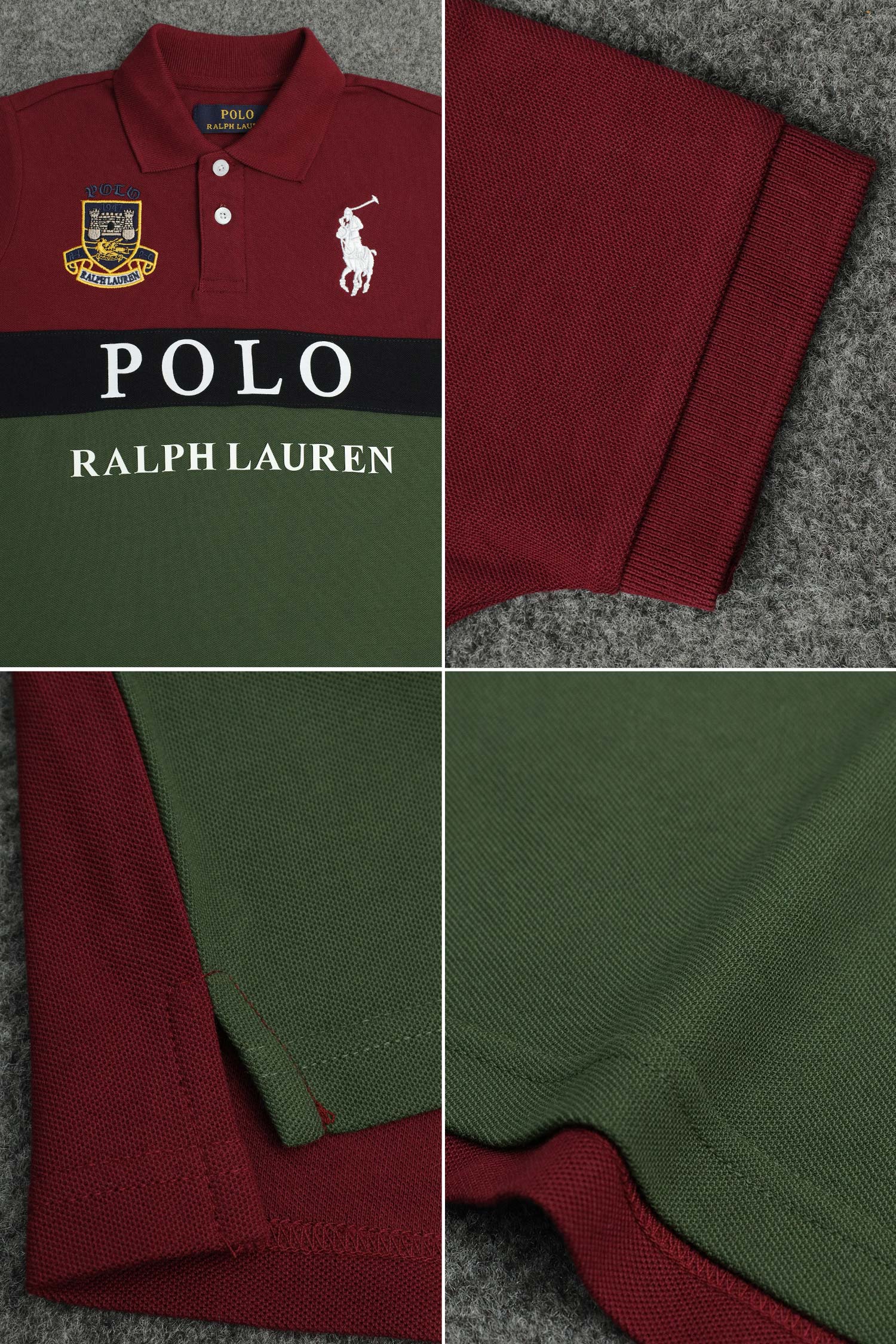 Plo Rph Lren Custom Fit In Two-Tone Younger Kids Polo Shirt - Image 6