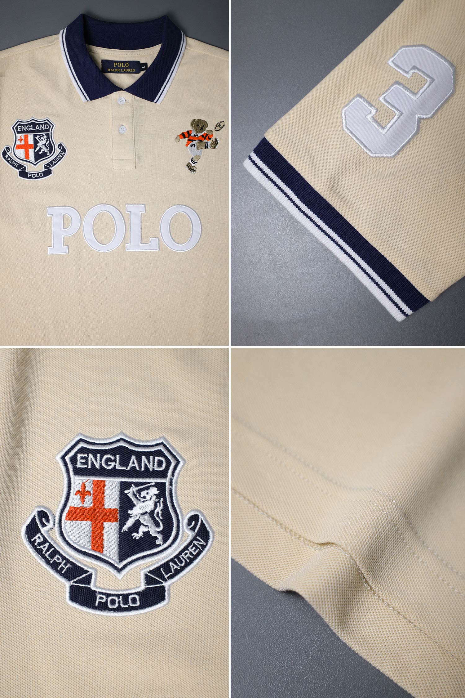 Plo Rph Lren Custom Slim Fit Men's Shirt In Beige - Image 3