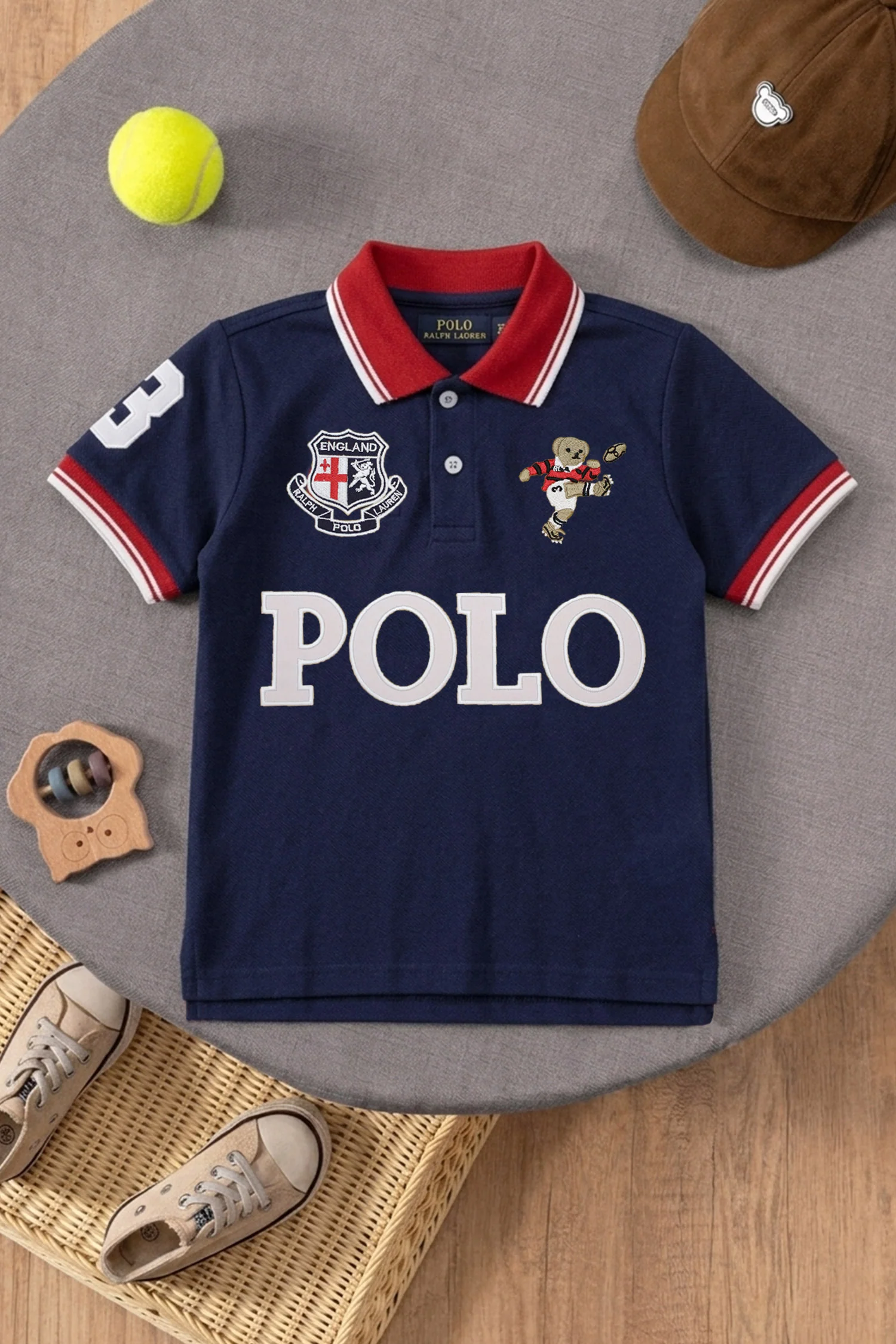Plo Rph Lren Custom Slim Younger Kids Polo Shirt - Image 11