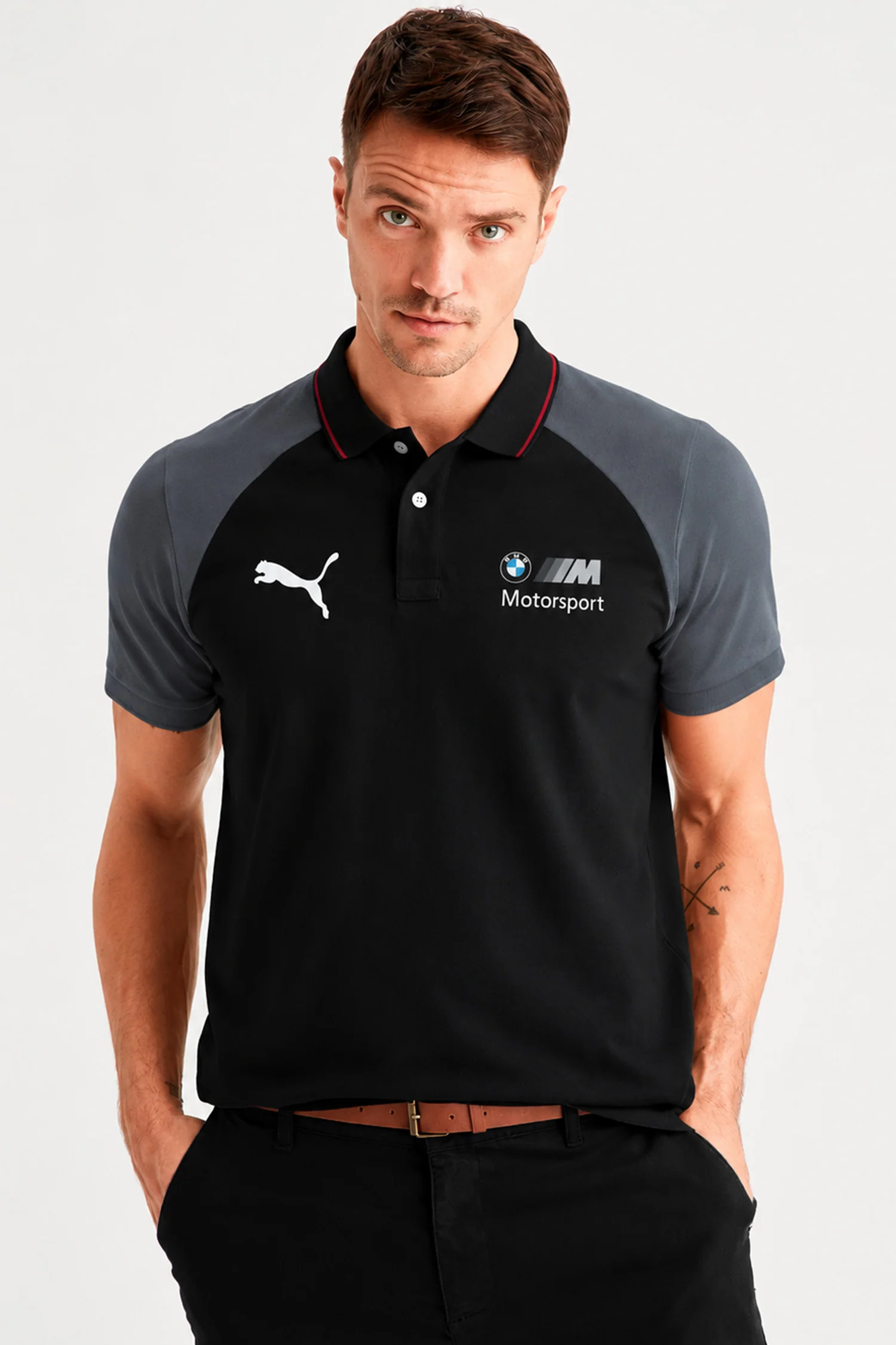 Pma BMW M Motorsport In two-tone Men's Polo Shirt - Image 7
