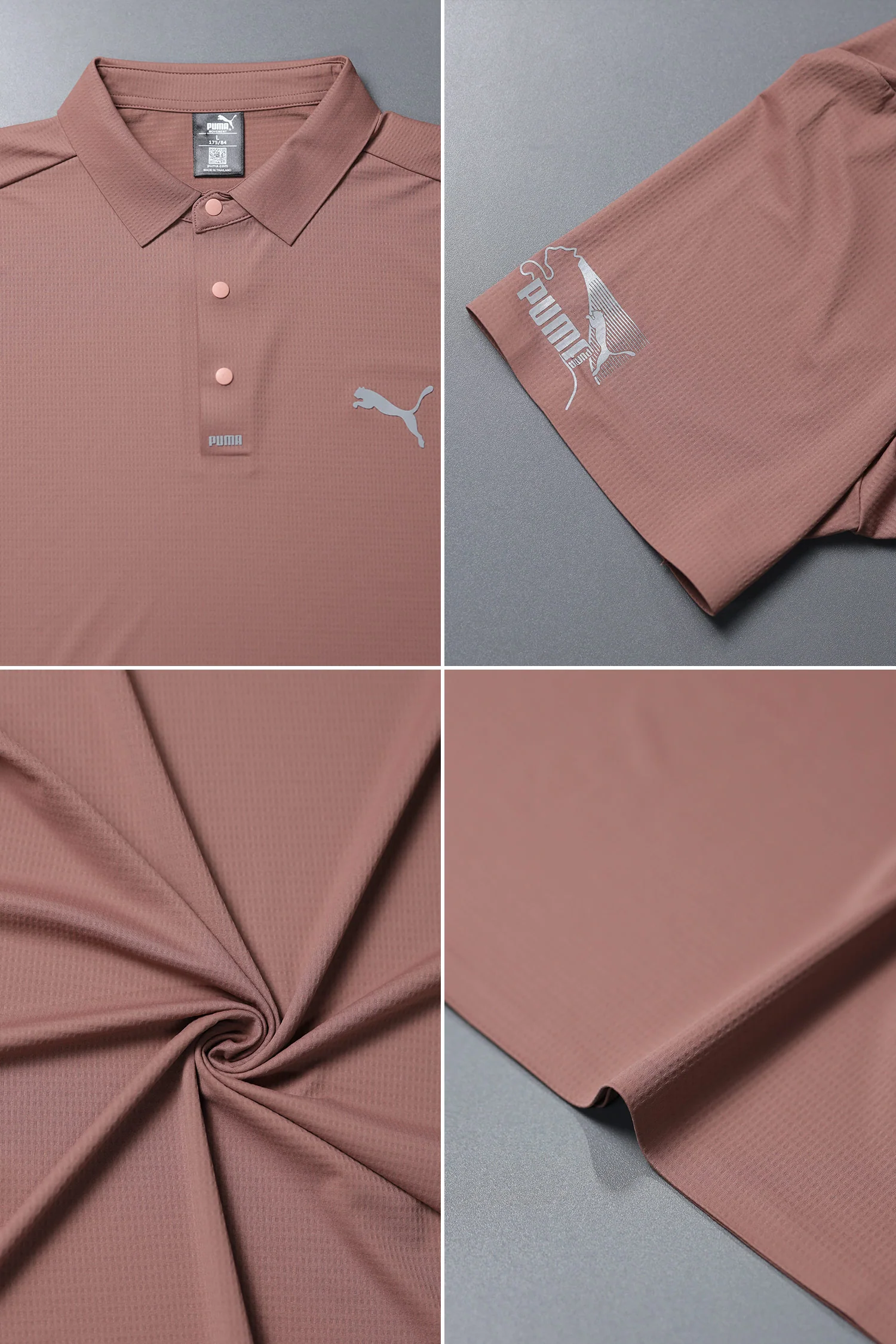 Pma Essential Printed Logo Men's Polo Shirt In Carrot - Image 3